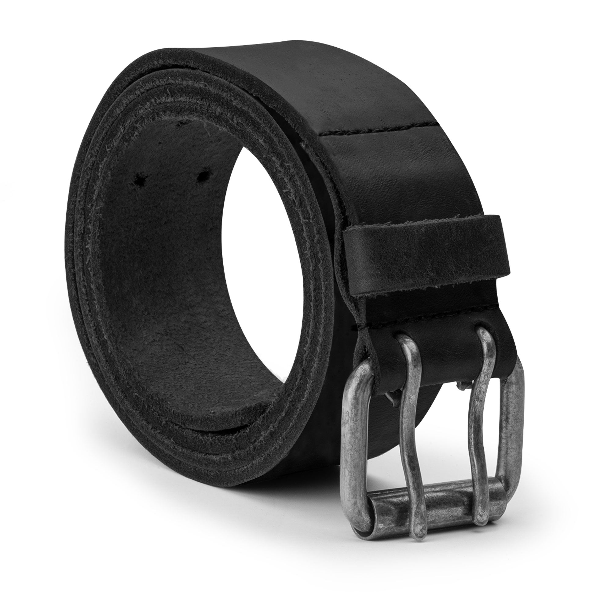 Rustic Leather Belt / Rustic Double Prong Buckle, 1.5" Wide