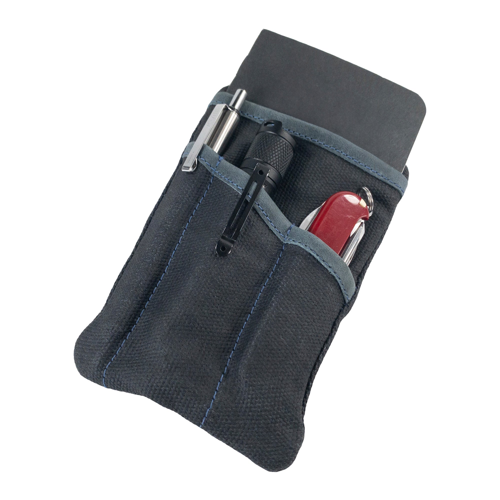 Multi-tool Pocket Pouch by Hide & Drink in dark grey, showcasing its sturdy design and suitability for outdoor use.
