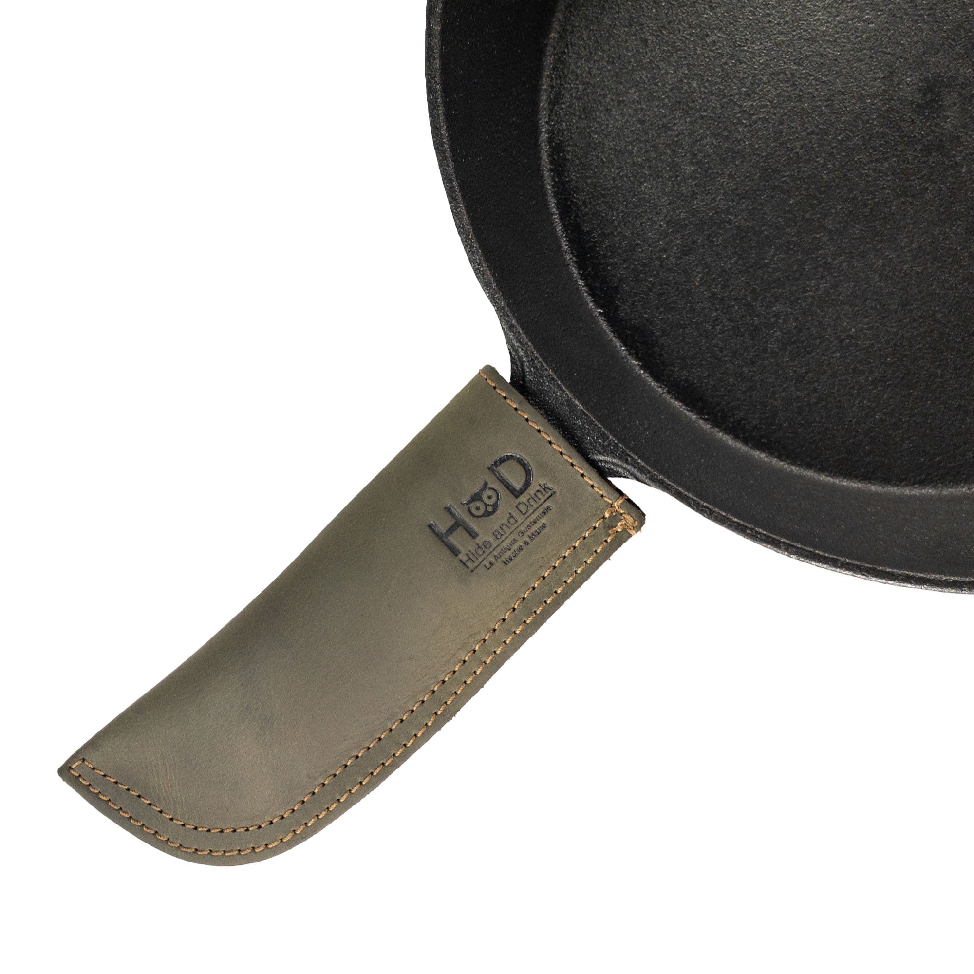Hot Pan Handle Cover by Hide & Drink, dedicated to providing comfort and heat protection while handling hot cookware, artisan-made in La Antigua Guatemala & Oaxaca Mexico.