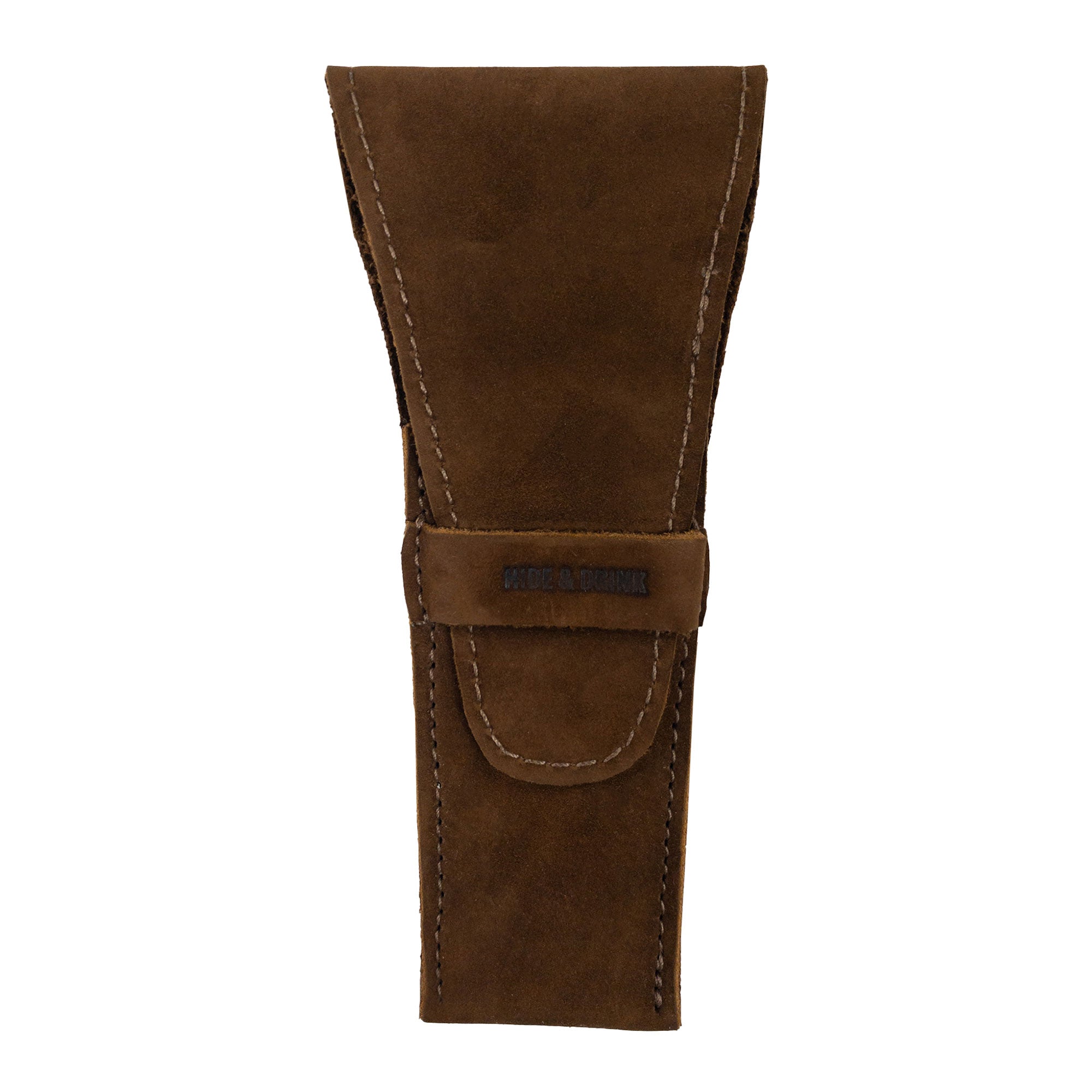 Stylish brown Safety Razor Case from Hide & Drink, crafted from high-quality Full Grain Leather. Ideal for shaving accessories, this artisanal piece showcases small batch production techniques and is handmade in La Antigua Guatemala.