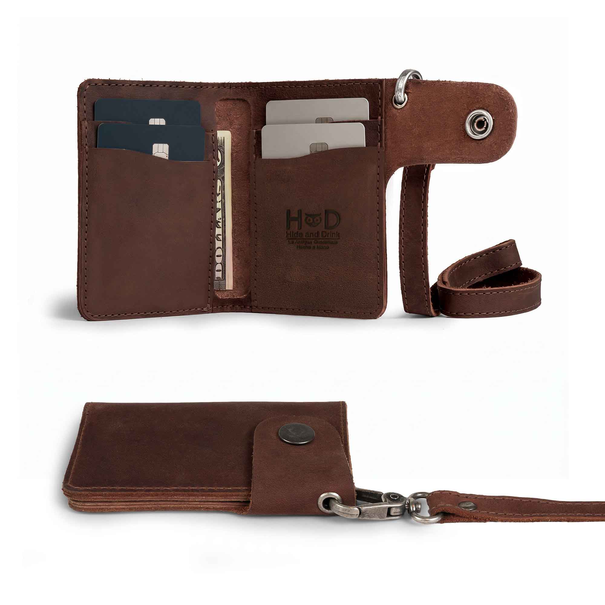 Leather Biker Wallet with Chain Strap | Hide & Drink – StockyardX