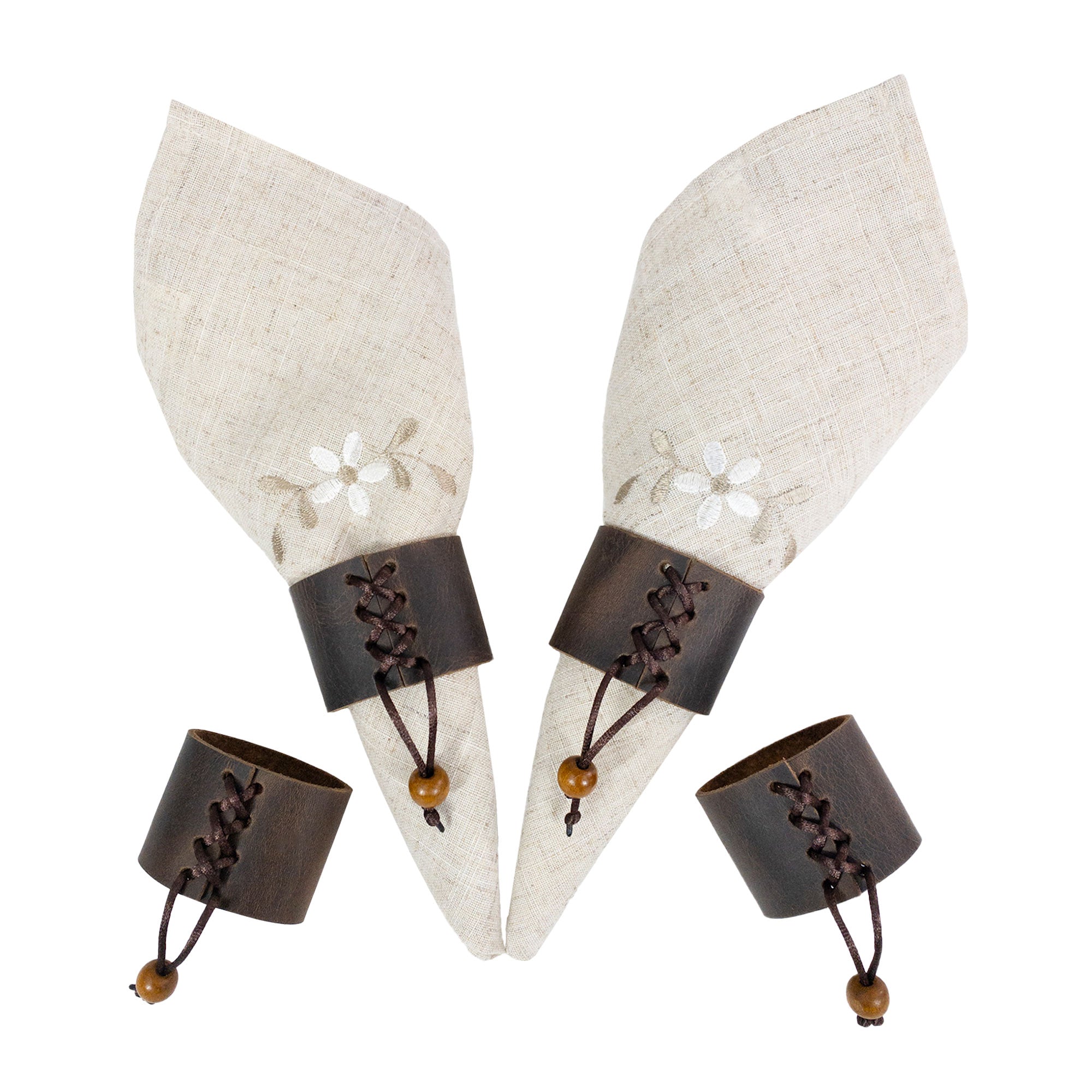 Set of 4 Napkin Ring Holders for Weddings - Stockyard X 'The Leather Store'