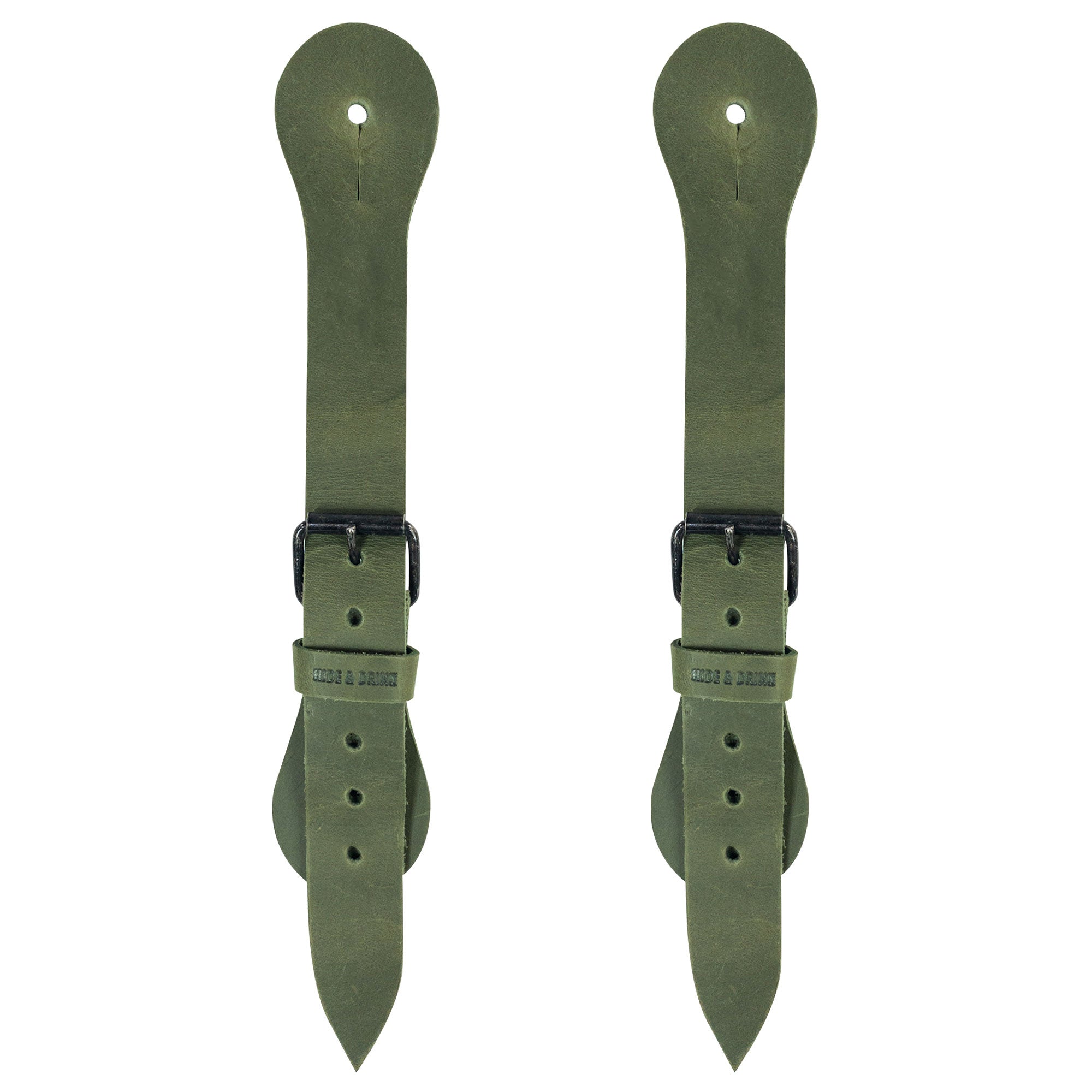 Hide & Drink's Ply Spur Straps (2 Pieces) - A pair of durable Single Spur Straps designed for Cowboy boots, ideal for both Men and Women. Crafted from quality Full Grain Leather, perfect for Rodeo enthusiasts and Equestrian activities.
