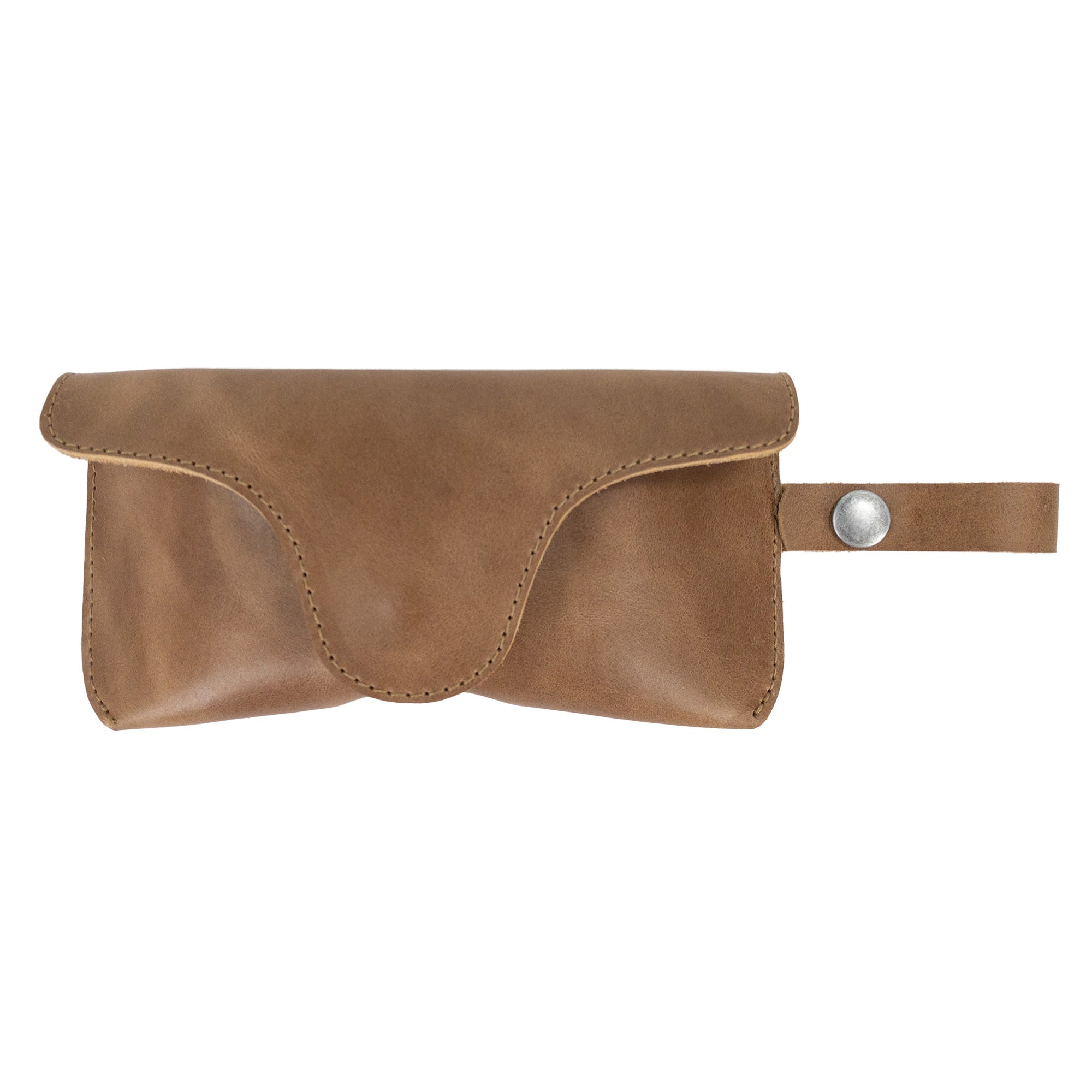 Eyeglasses Case with Strap by Hide & Drink alongside gift packaging, perfect for a present. Crafted from full grain leather, this stylish protector for eyewear exemplifies quality artisan craftsmanship in La Antigua Guatemala & Oaxaca Mexico.