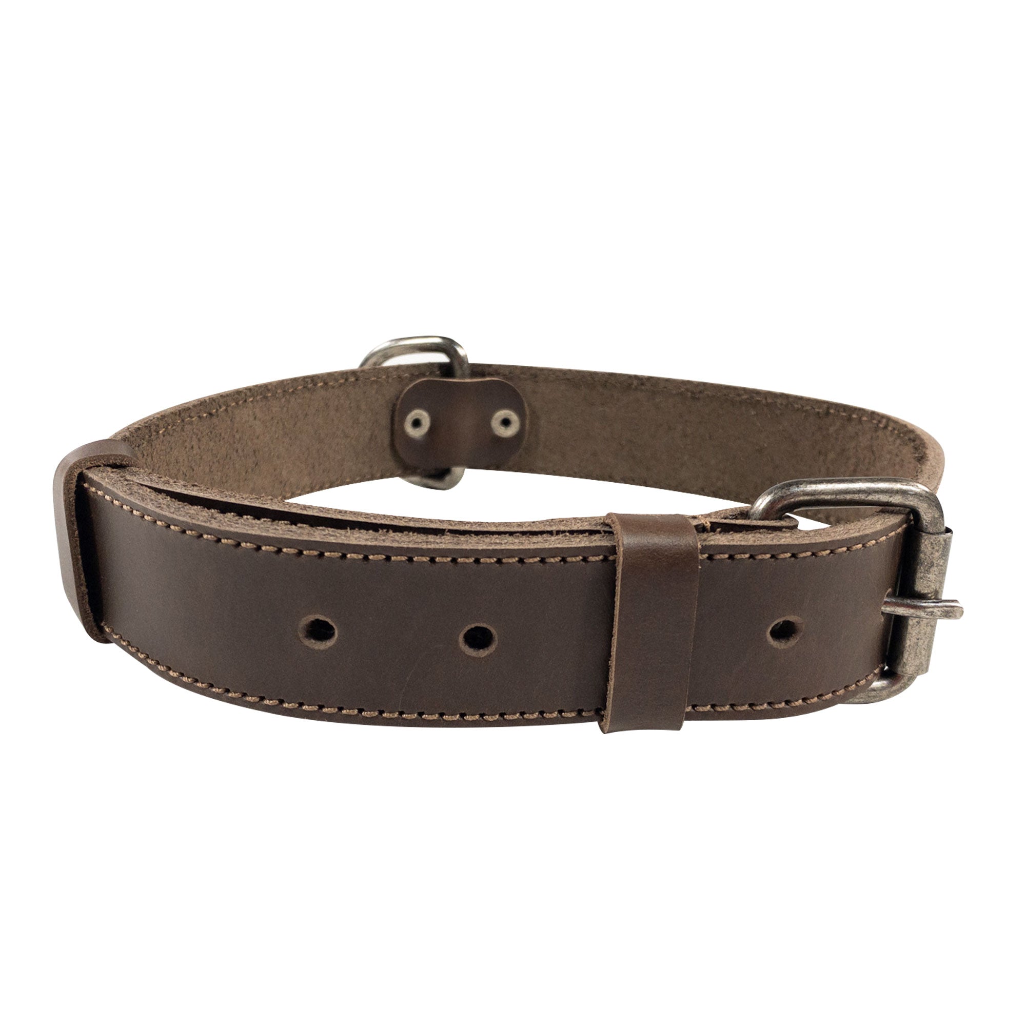 Classic Dog Collar by Taco Dog, featuring a unique buckle design, made from Full Grain Leather. Ideal adjustable collar for your puppy or a stylish outdoor accessory for pets. This Classic Dog Collar 1.25" Wide is designed with small batch production, handcrafted with care by artisans, making it the perfect combination of durability and comfort.