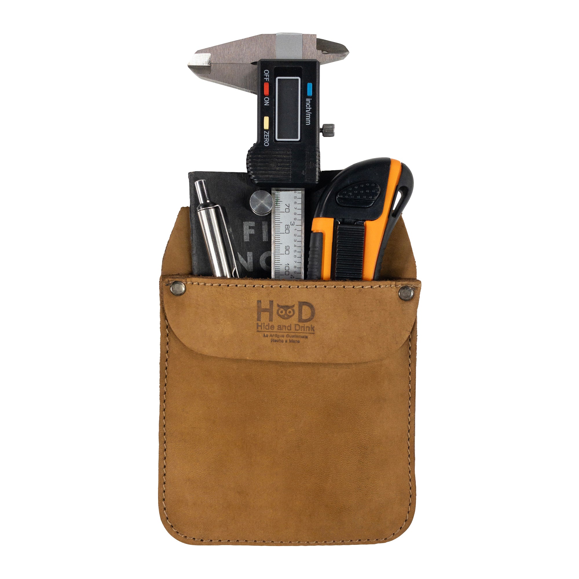 Hide & Drink Leather Work Pocket featuring a classic brown finish, perfect for daily tool organization. This Leather Work Pocket is an artisan creation from Full Grain Leather, tailored for modern needs.