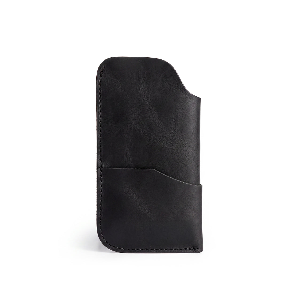 The Hide & Drink Sunglass Case & Wallet in sleek black leather, embodying rustic elegance. This Rustic Sunglasses Case & Wallet is crafted from Full Grain Leather, makes for a perfect glasses protector for travel, and is handmade in La Antigua Guatemala & Oaxaca Mexico.