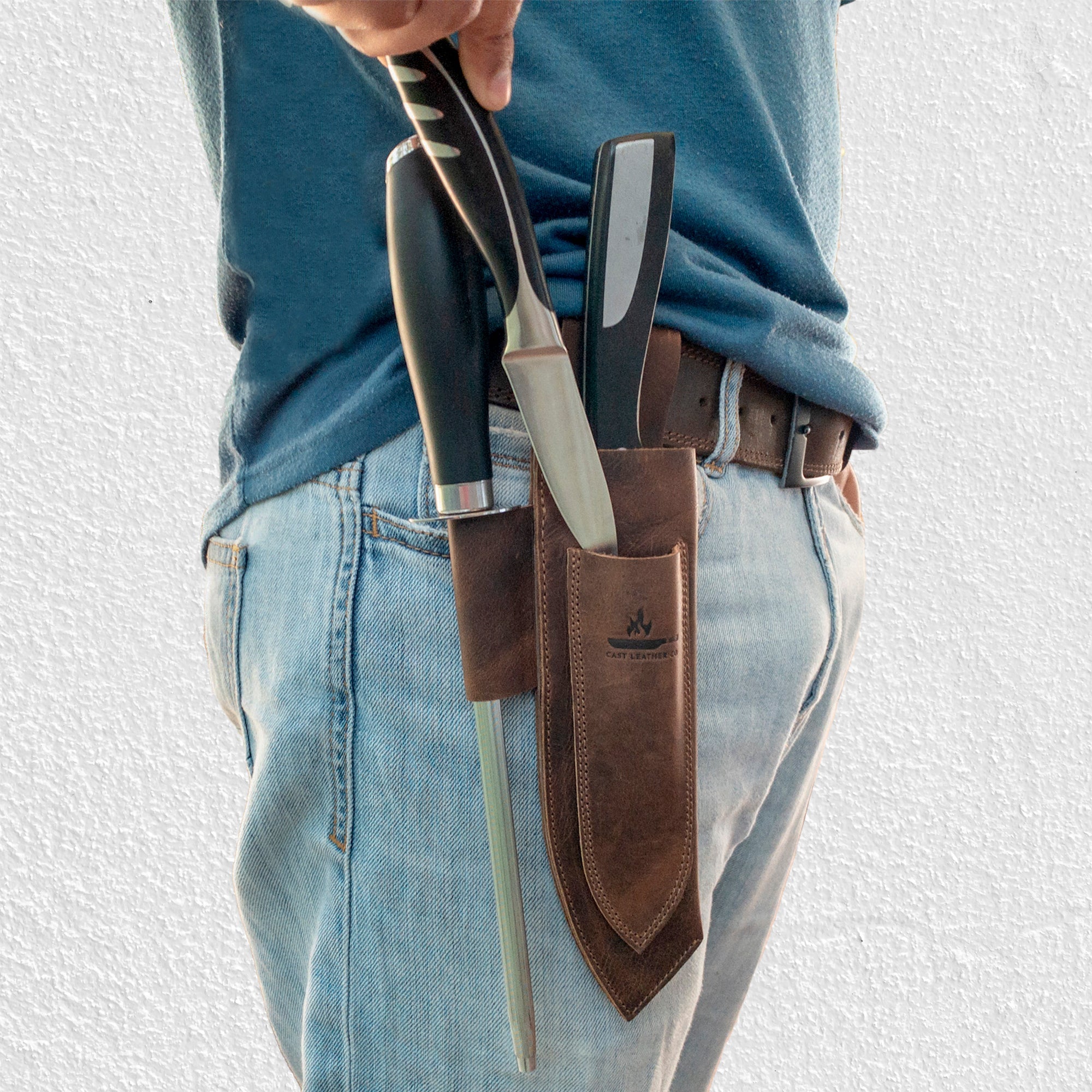 Knife Sheath with Belt Loop - Stockyard X 'The Leather Store'