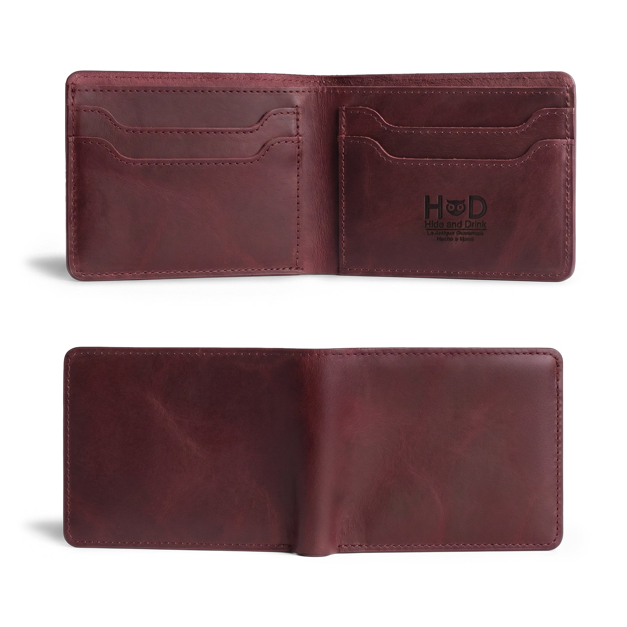 Chic dark brown Classic Wallet by Hide & Drink, showcasing its craftsmanship. This Classic Bifold Wallet made from Full Grain Leather provides a dependable storage case for identification. An essential travel accessory, it exemplifies artisan small batch production techniques, hand cut and sewn in La Antigua Guatemala & Oaxaca Mexico.