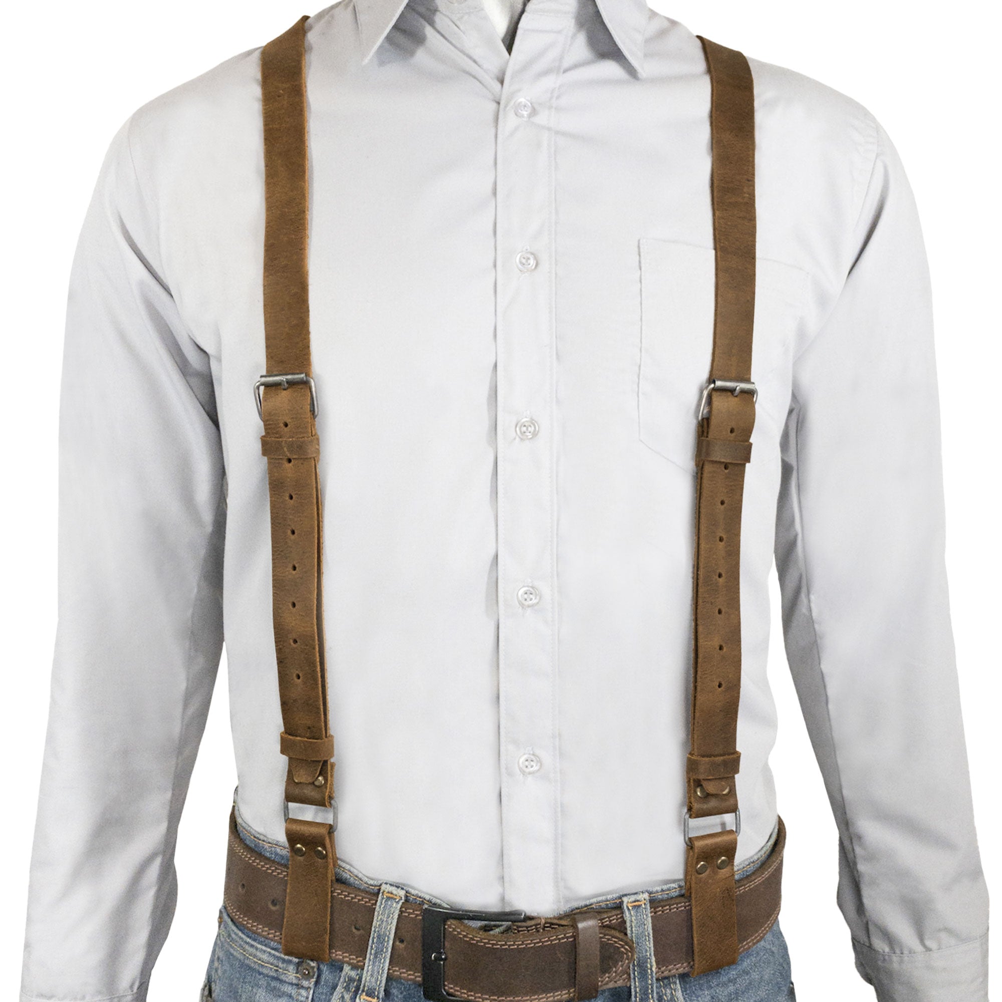 X Back Suspenders with Belt Loops
