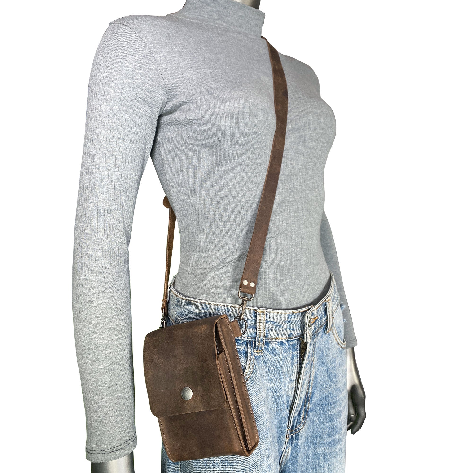 Double Pouch Bag for Cellphone - Stockyard X 'The Leather Store'