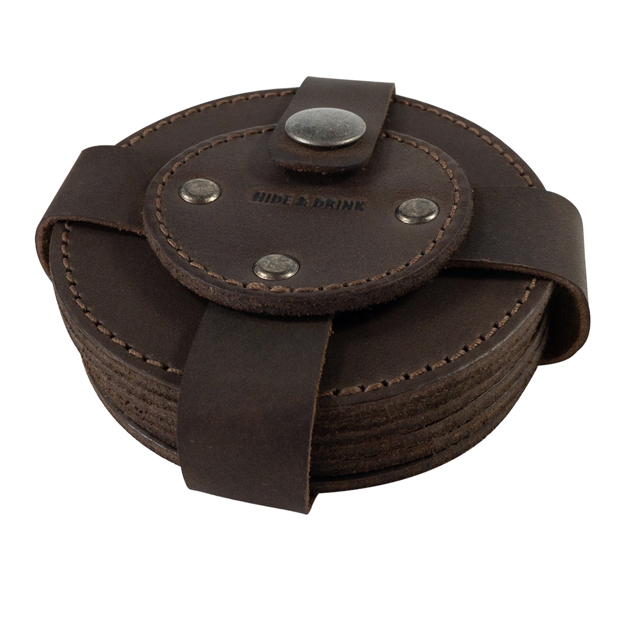 Circular Set of 6 Coasters for Drinks - Stockyard X 'The Leather Store'