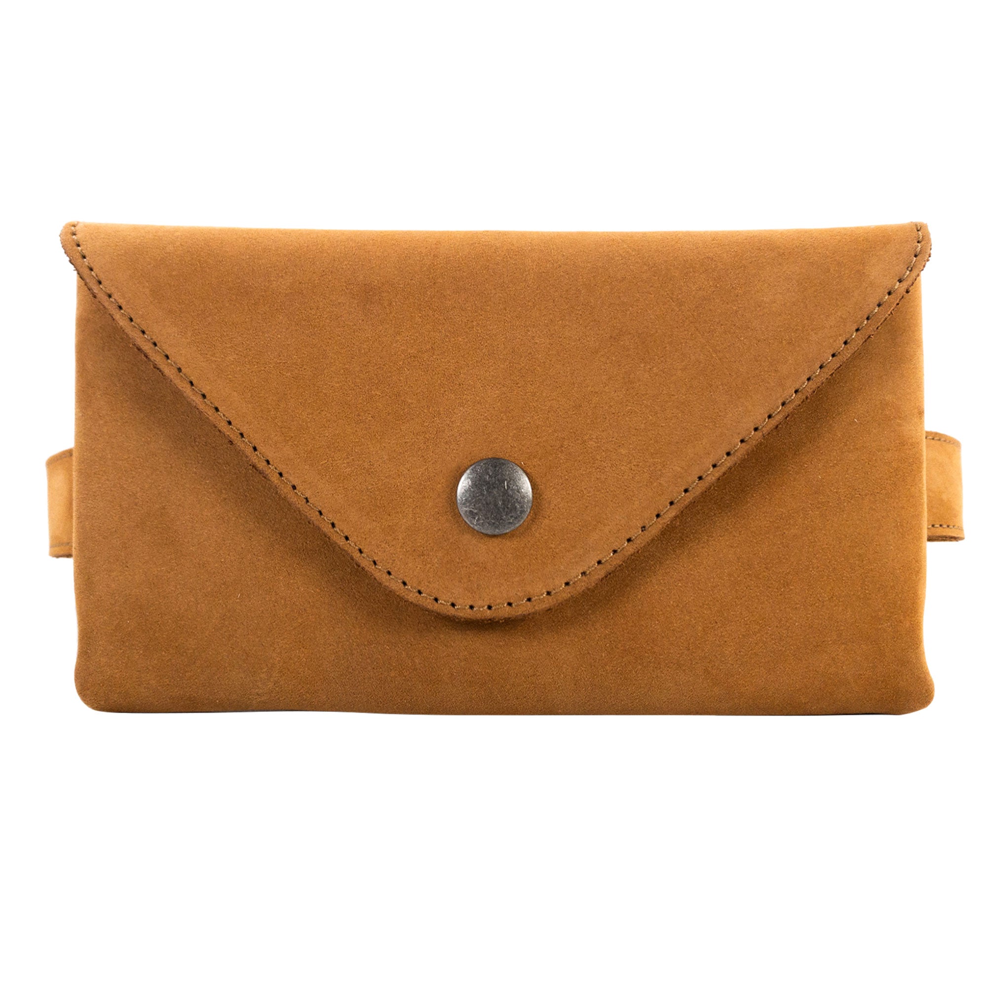 Back view of Hide & Drink's Fancy Fanny Pack, emphasizing its durable construction. This full grain leather waist pouch combines utility as a fanny pack and vintage purse, handmade with care in La Antigua Guatemala.
