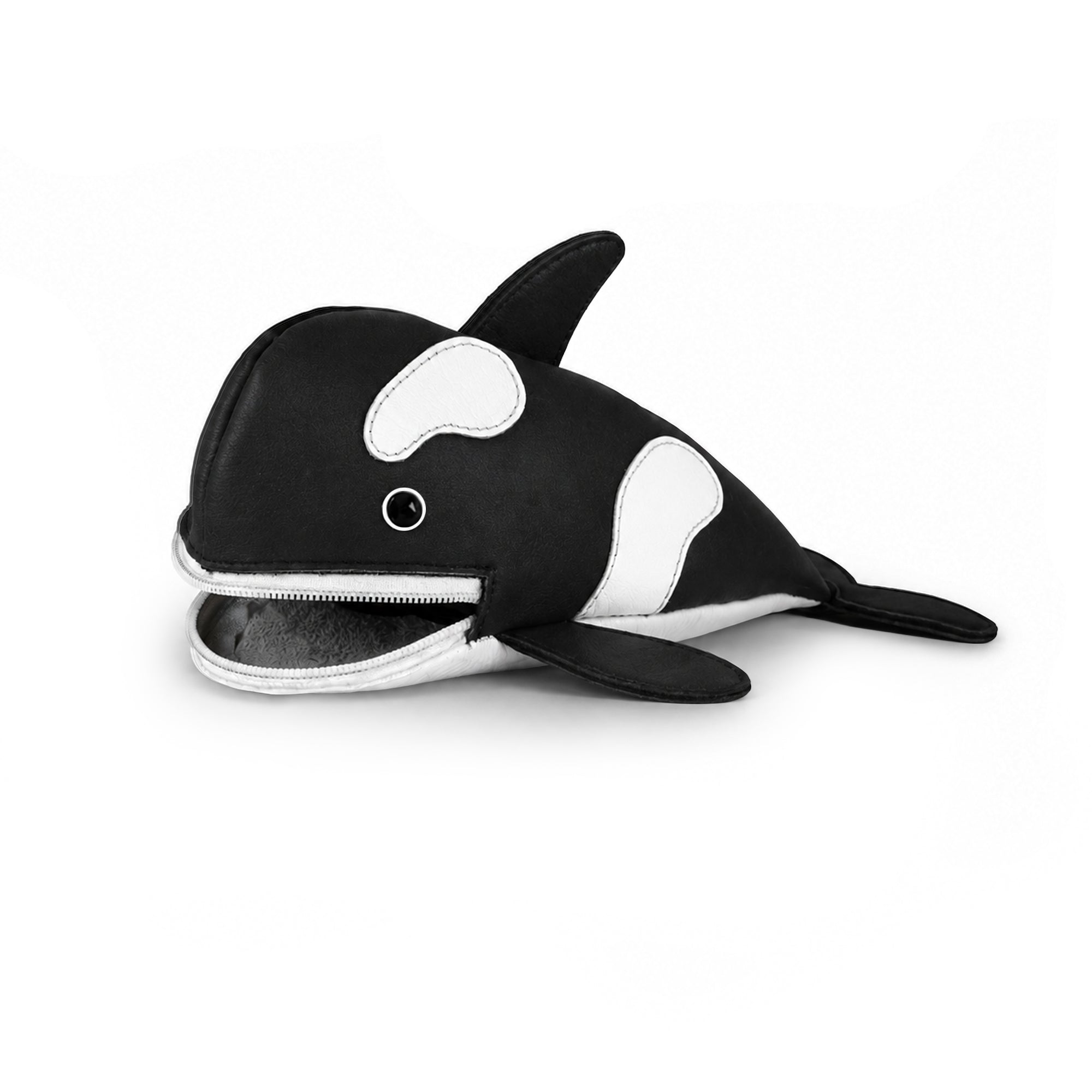 The Orca Pencil Pouch from Hide & Play showcases a charming orca design, made from premium Full Grain Leather. This functional storage solution serves as a perfect pen case and a delightful desk organizer, emphasizing artisan craftsmanship from La Antigua Guatemala & Oaxaca Mexico.