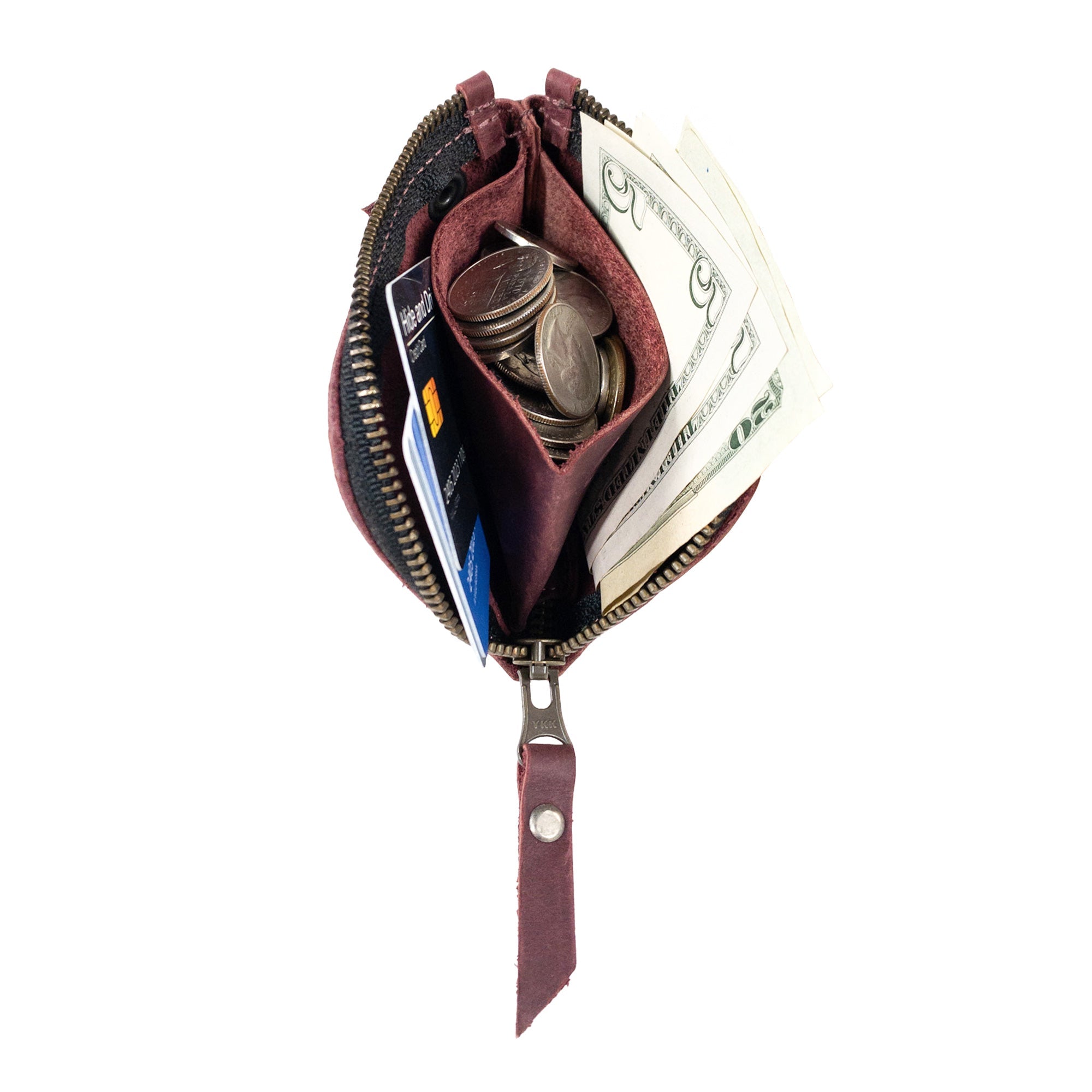 Lion's Mane Zippered Wallet by Hide & Drink, combining design and functionality for everyday use, perfect for anyone in need of a quality mini wallet.