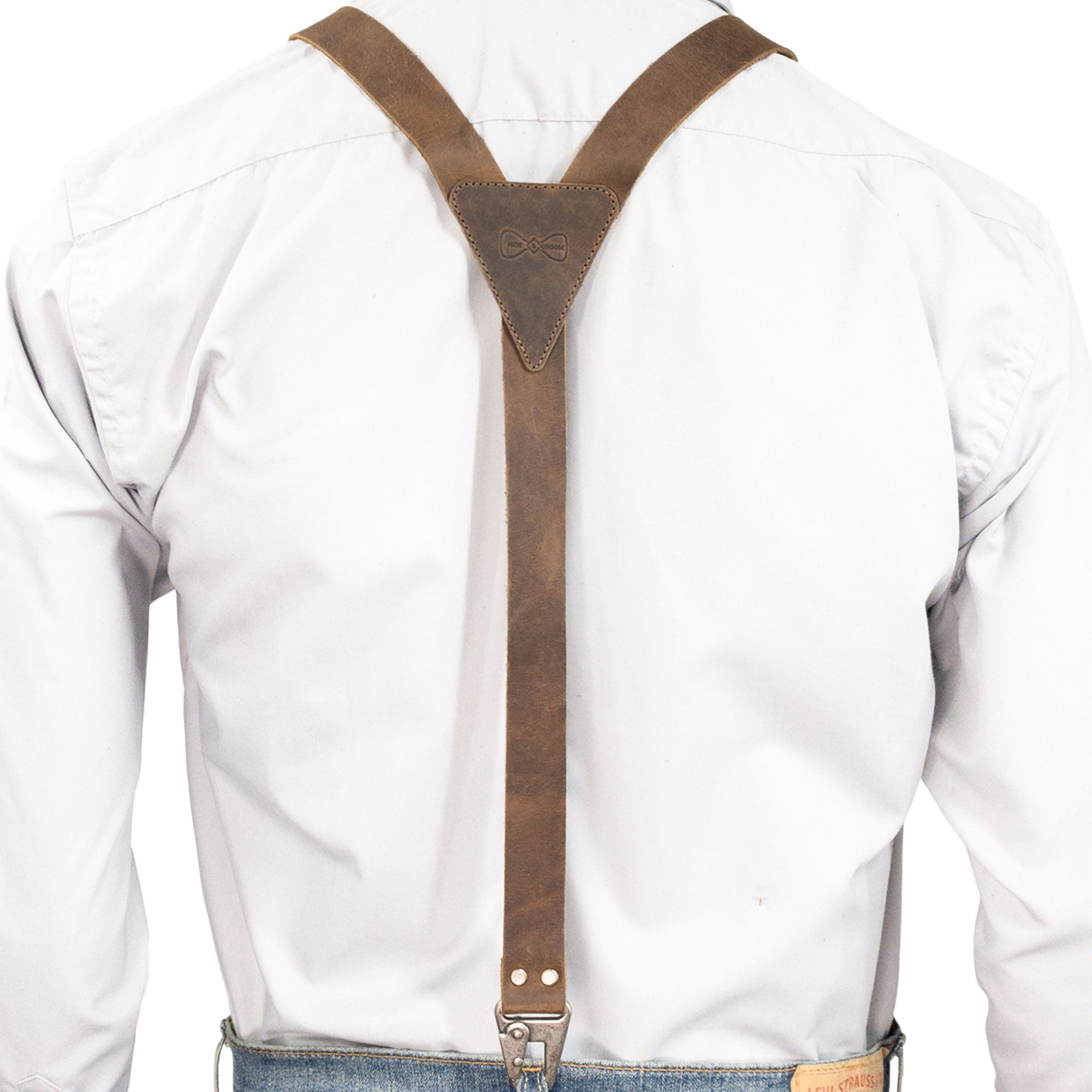 Y Back Suspenders with Adjustable Size Straps for Men - Stockyard X 'The Leather Store'