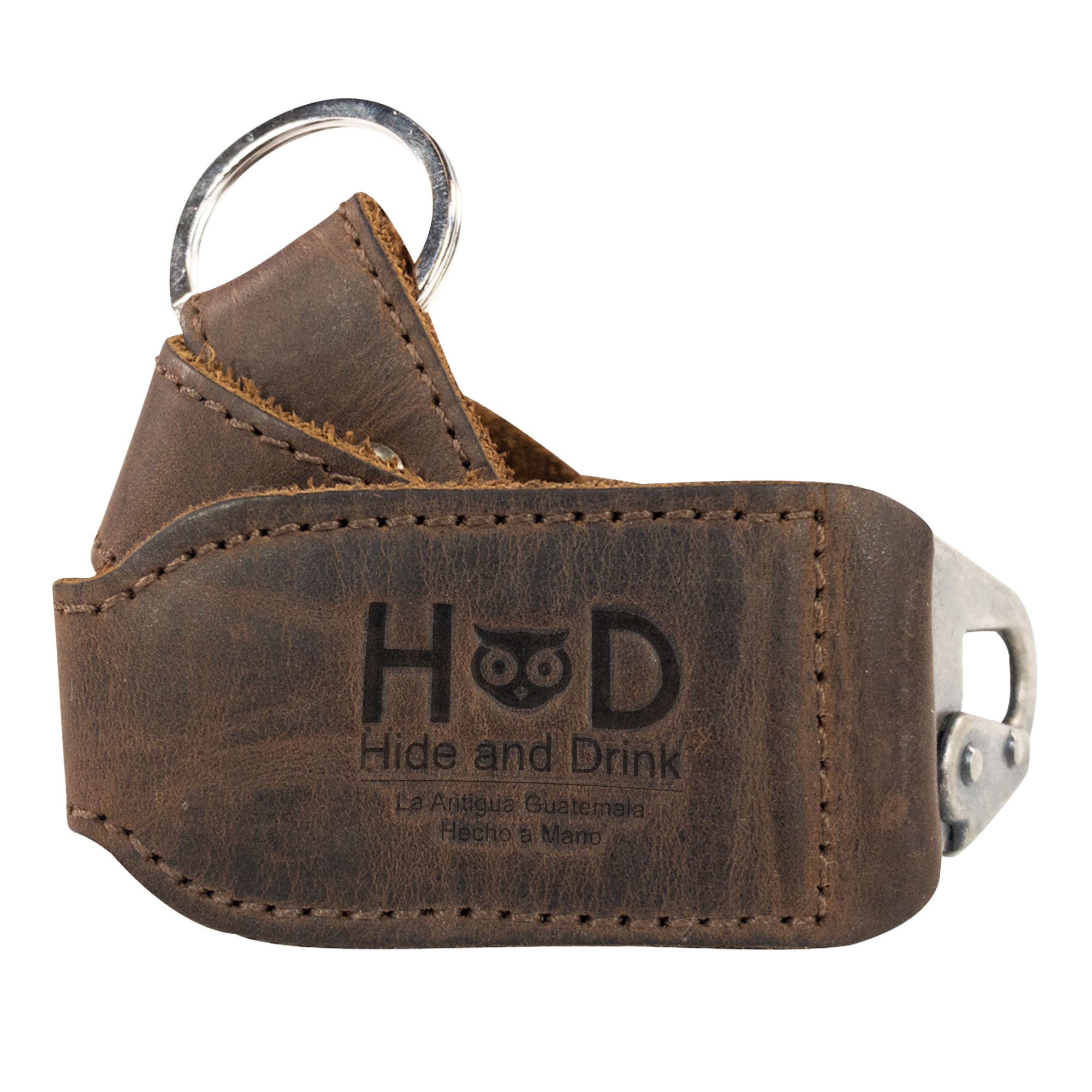 Hide & Drink Keychain Lanyard showcasing luxurious Full Grain Leather. This lanyard features a durable clip to attach your house, car, and apartment keys, representing small batch production and artisan techniques, hand cut and hand sewn for quality.