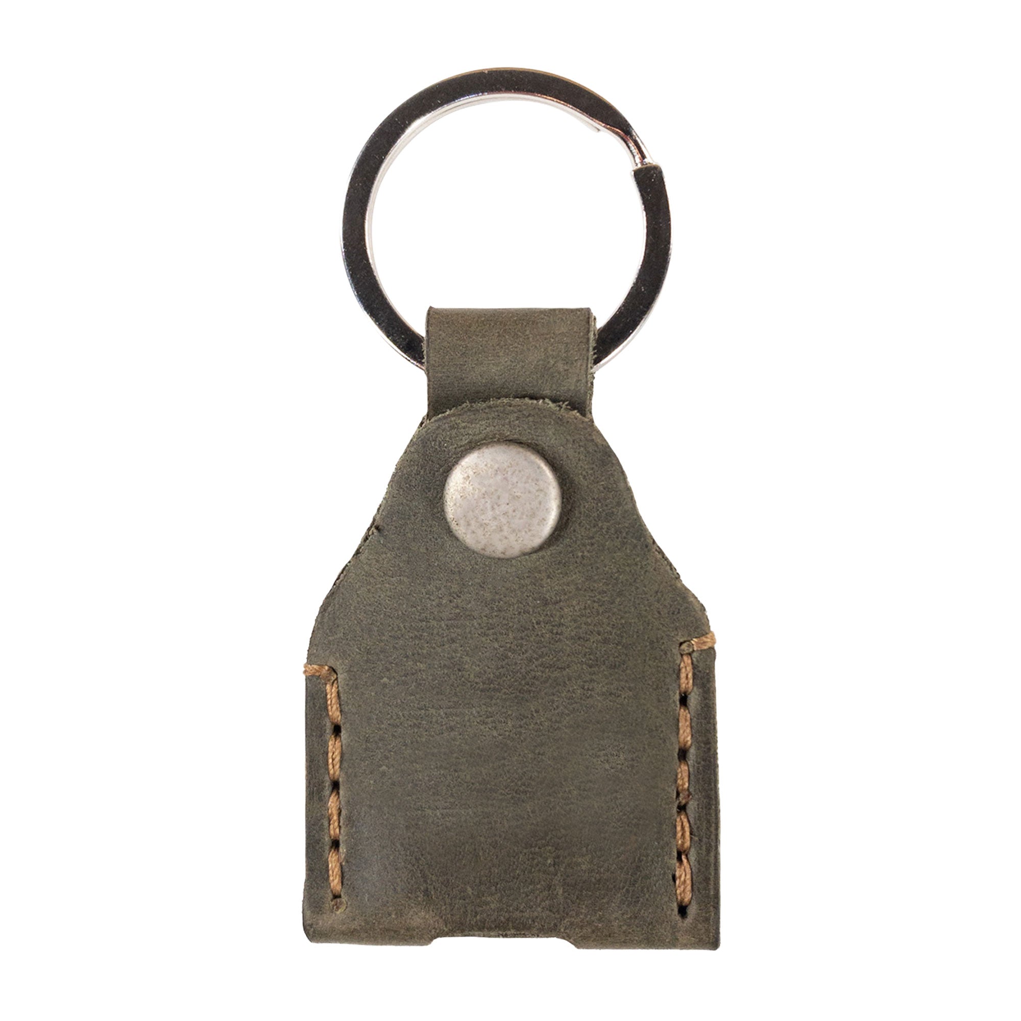 Dimensions of chocolate brown Hide & Drink Key Holder, highlighting its practical size. This Key Holder is great for organizing keys or coins, functioning as an emergency coin pouch as well, handcrafted from Full Grain Leather. Handmade in La Antigua Guatemala & Oaxaca Mexico.