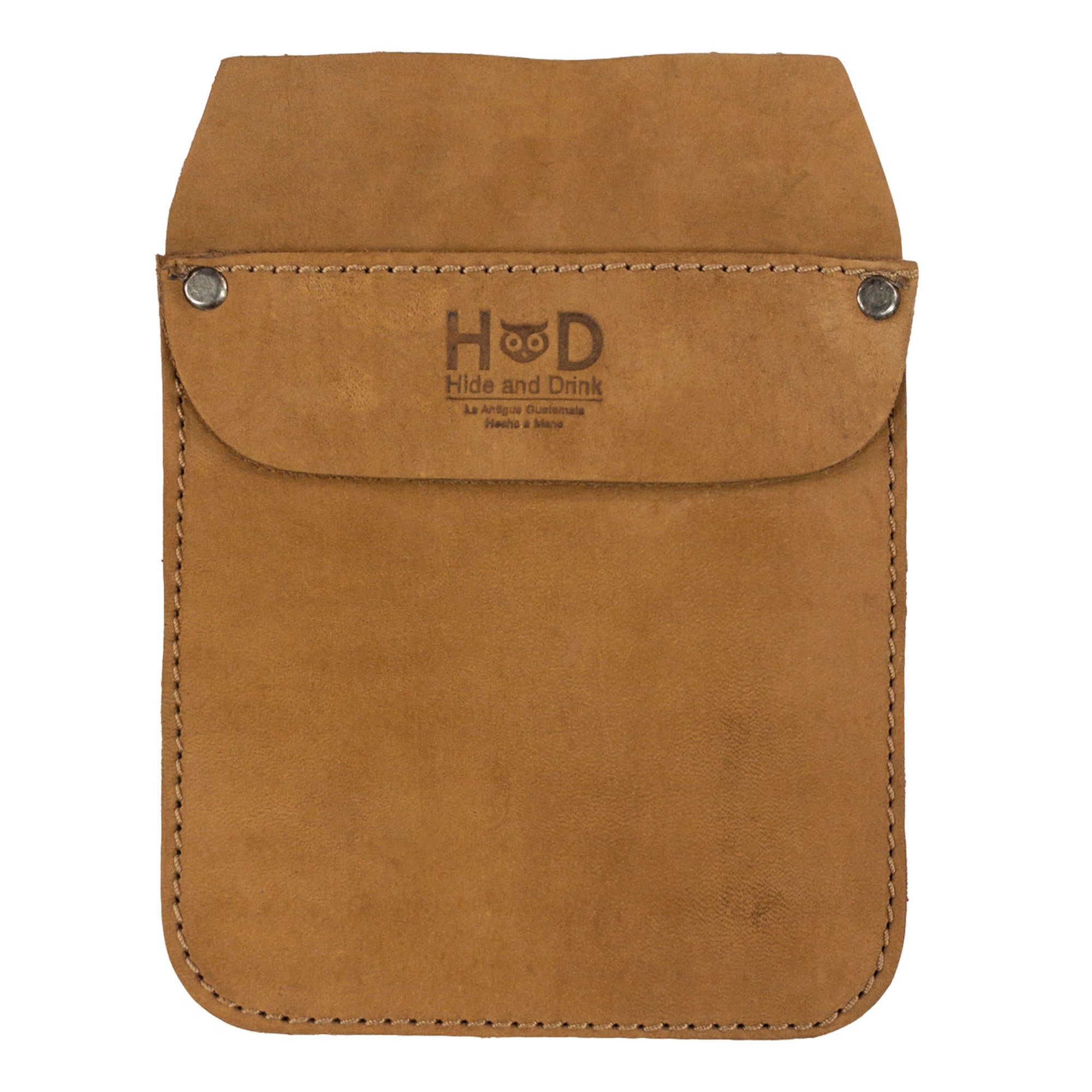 Hide & Drink Leather Work Pocket showcasing its unique stitching and craftsmanship. This quality Leather Work Pocket is ideal for those who appreciate handmade items with genuine artisan appeal.
