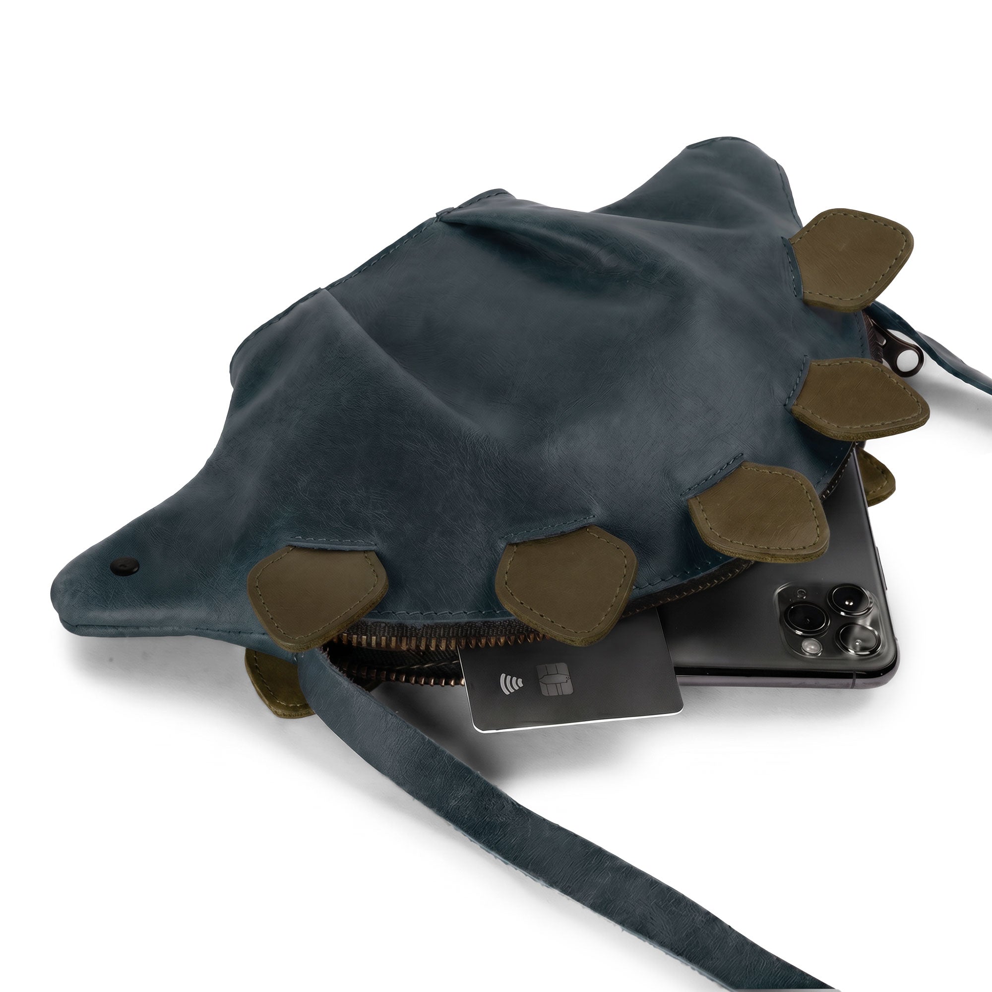 Leather Dinosaur Stegosaurus Shoulder Bag