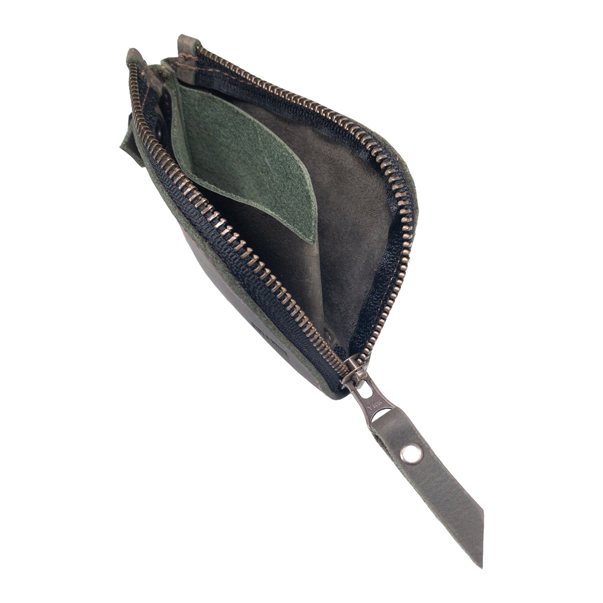 Cute and compact Lion's Mane Zippered Wallet by Hide & Drink with handmade quality in full grain leather, making it an attractive pouch organizer.