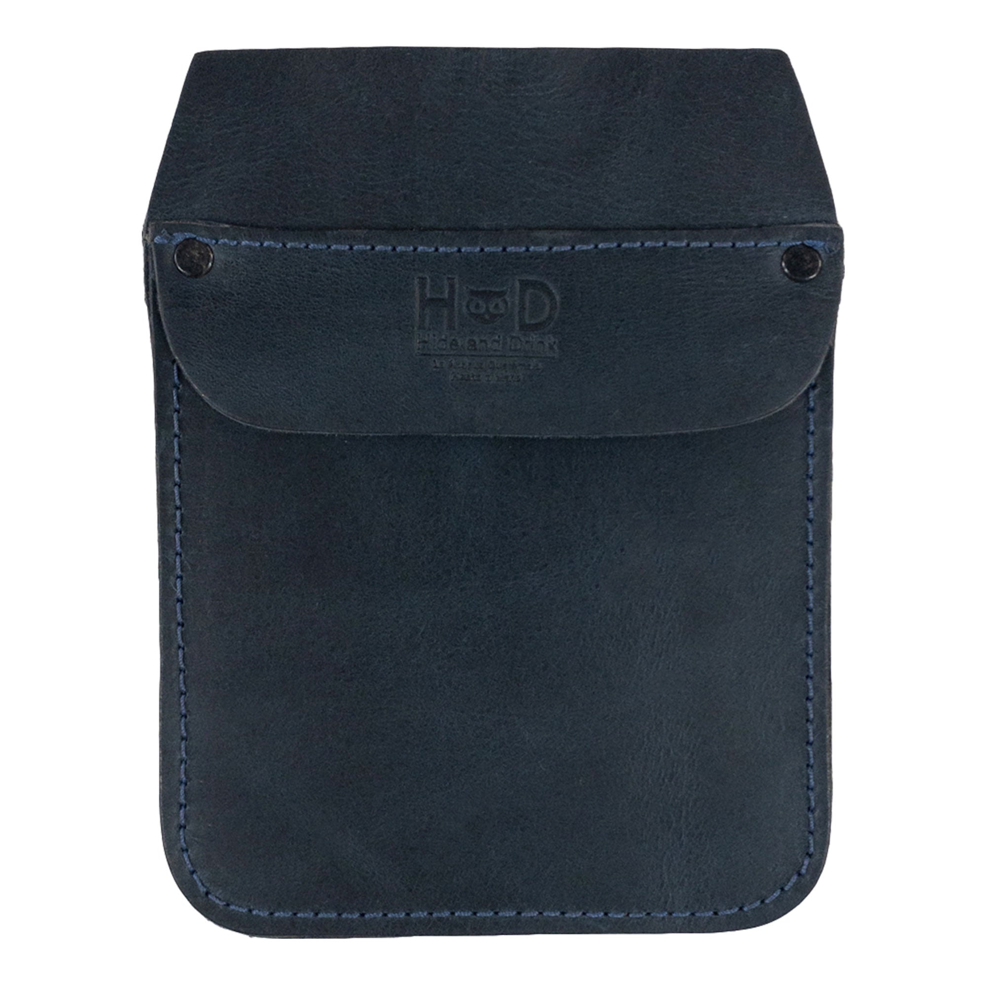 Hide & Drink Leather Work Pocket with measured dimensions, showcasing its practicality for quick organization. This sleek design serves well as a Work Pocket Organizer for Tools in everyday situations.