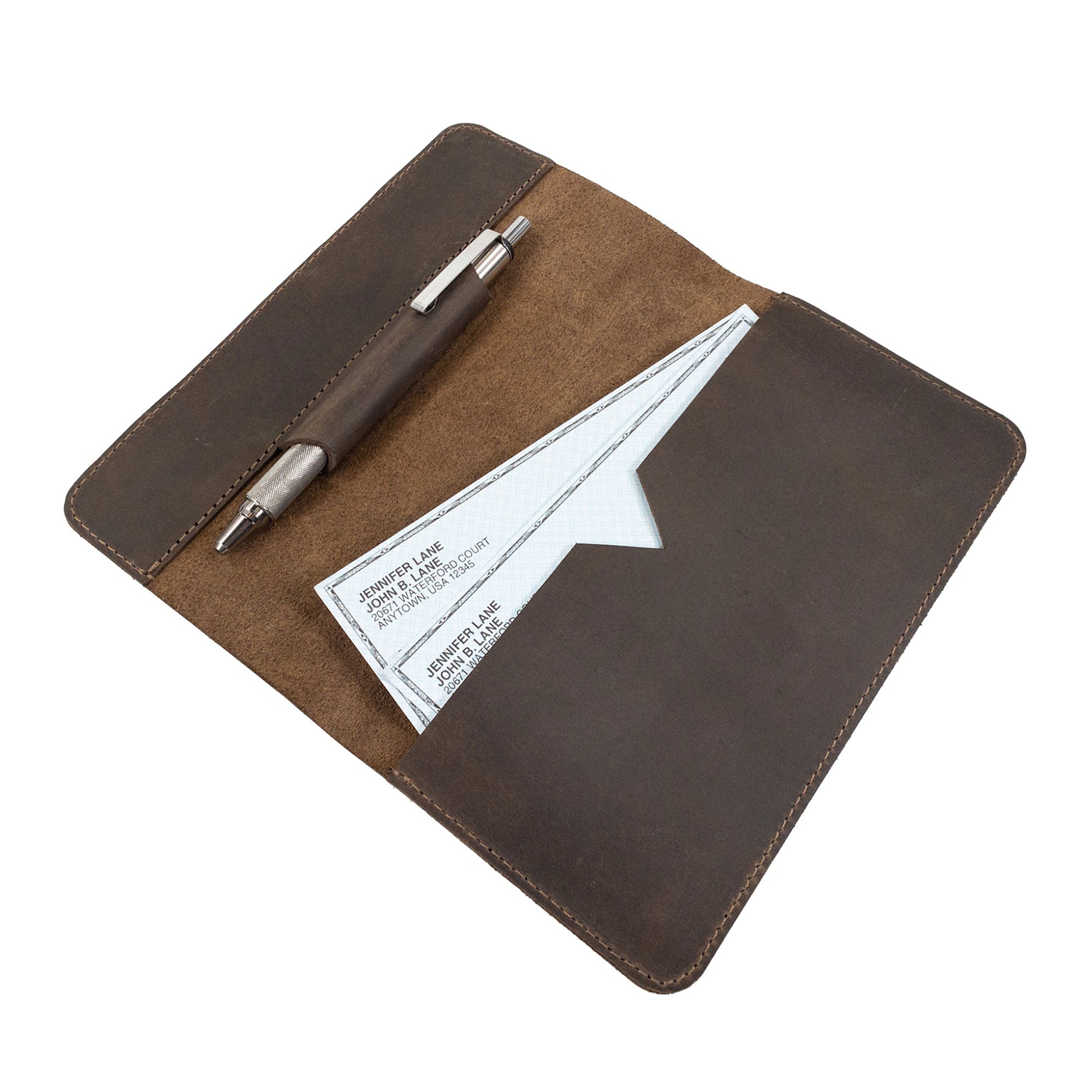Minimalist Checkbook Cover with Pen Slot - Stockyard X 'The Leather Store'