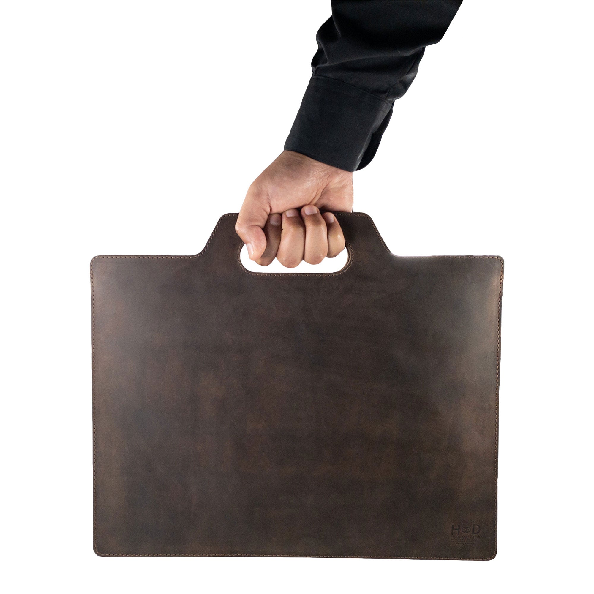 Minimalist Flat Portfolio, Laptop Sleeve with Die Cut Handle - Stockyard X 'The Leather Store'