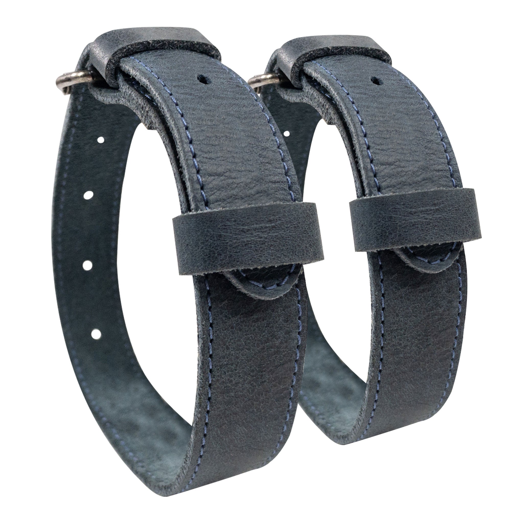 Bicycle Ankle Bands by Hide & Drink, depicting a close-up view of Rustic Bicycle Ankle Bands featuring a durable Brass Metal Buckle. These Adjustable Straps for Legs are crafted from Full Grain Leather, making for excellent Vintage Gifts for Cyclists, handmade in La Antigua Guatemala.