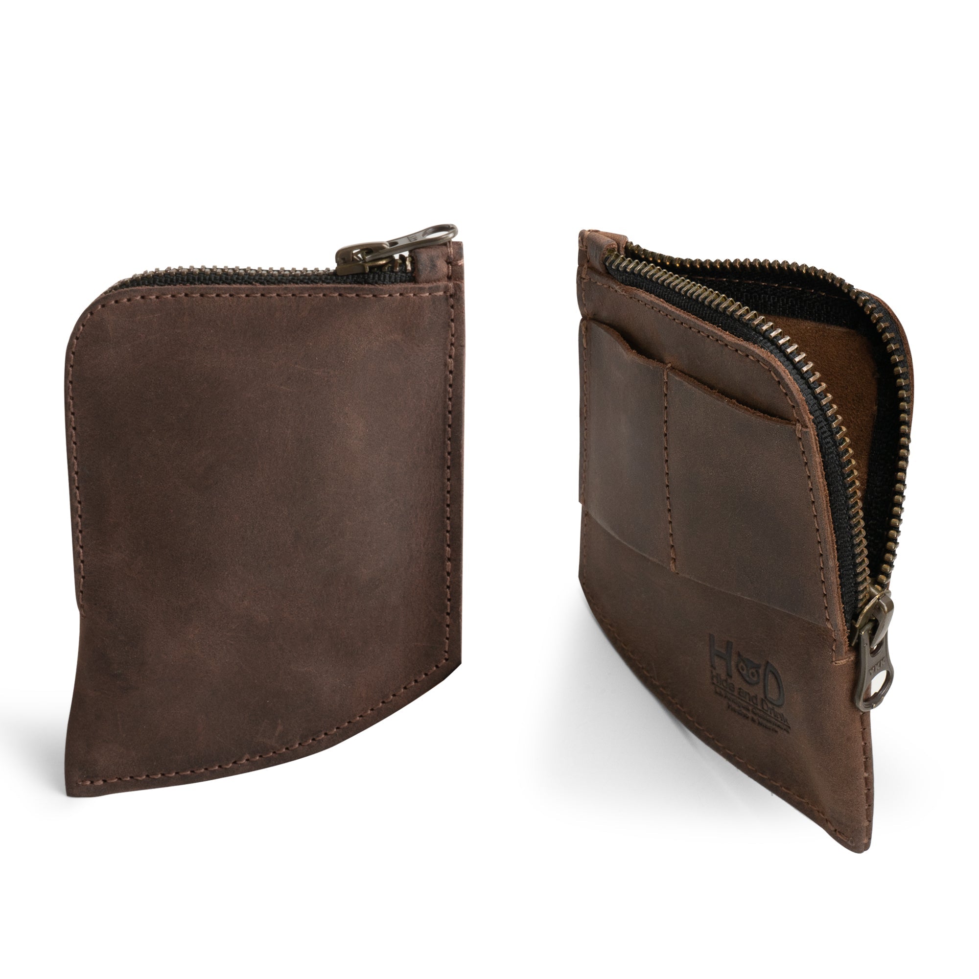 Hide & Drink EDC Pocket Wallet with a versatile style allowing for easy access to cash and cards. The wallet is made from high-quality full grain leather and is expertly handcrafted, making it a perfect everyday essential.