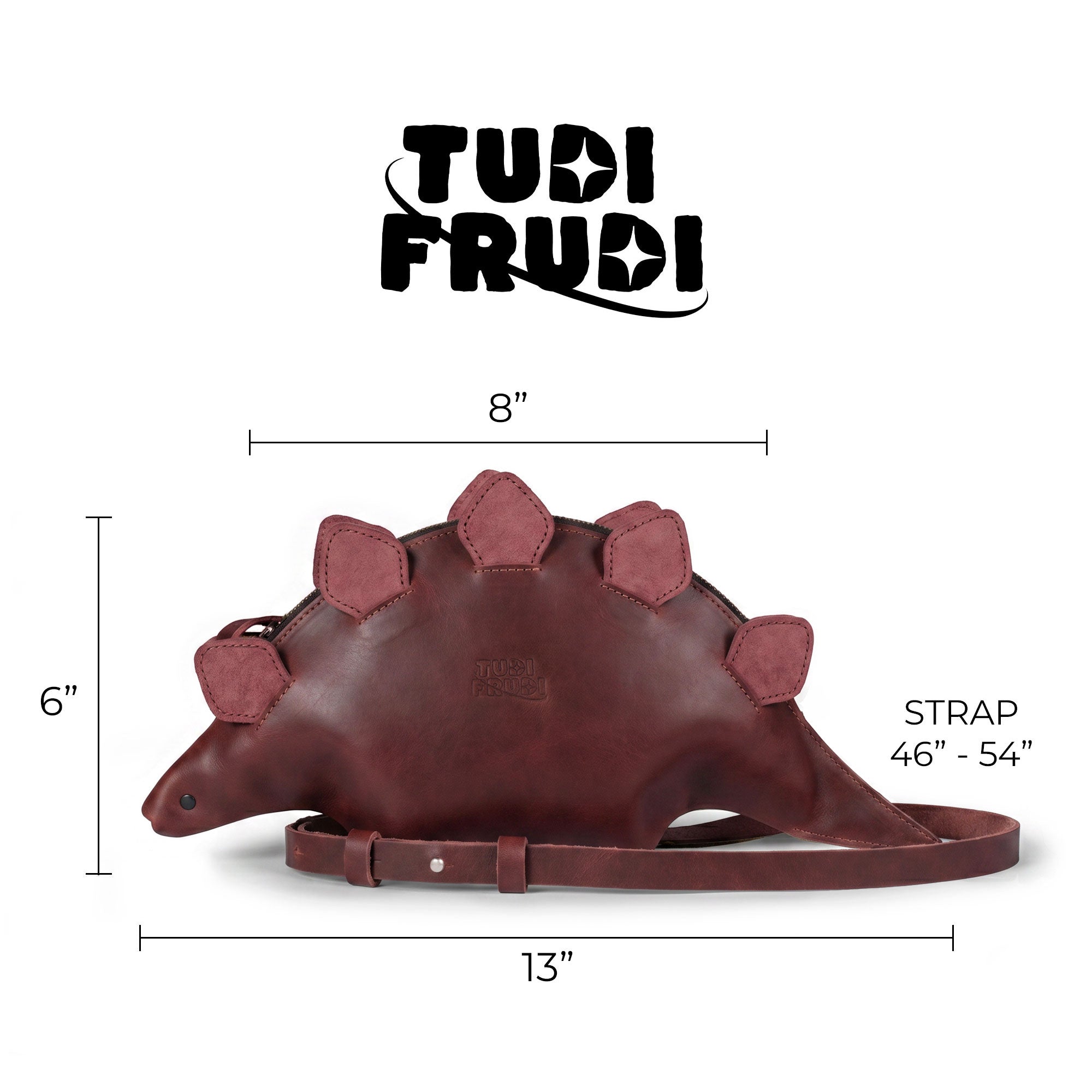 Leather Dinosaur Stegosaurus Shoulder Bag
