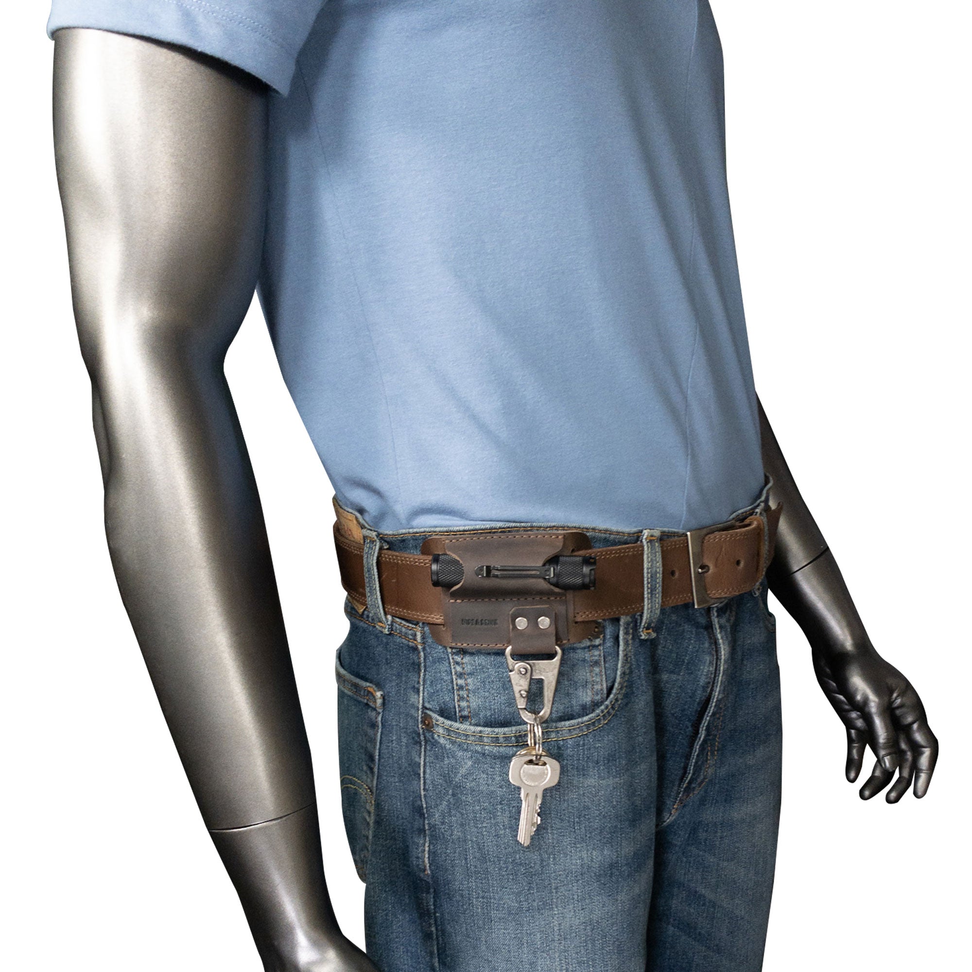 Mini Flashlight Holster with Belt Mount - Stockyard X 'The Leather Store'