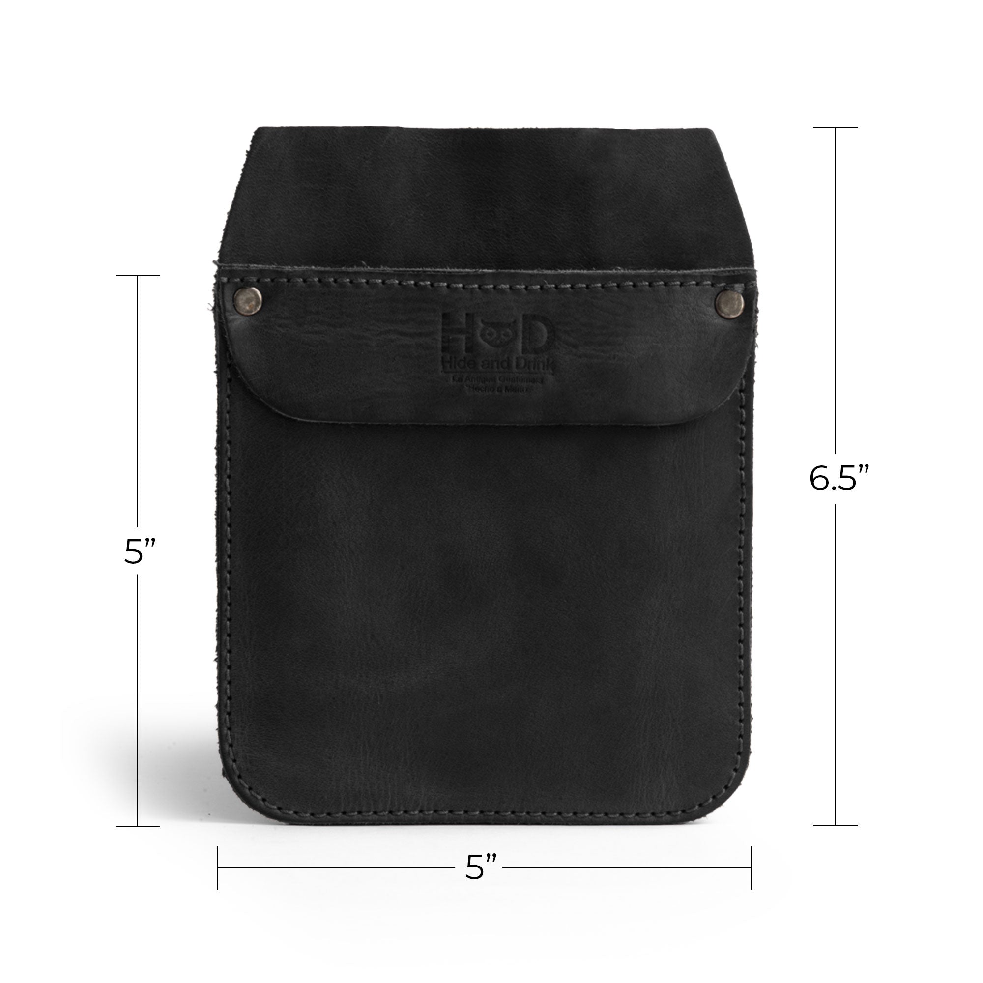 Side view of the Hide & Drink Leather Work Pocket, showcasing its thickness and stitching detail. This quality Leather Work Pocket is handcrafted to be a reliable companion for your job tools and office essentials.
