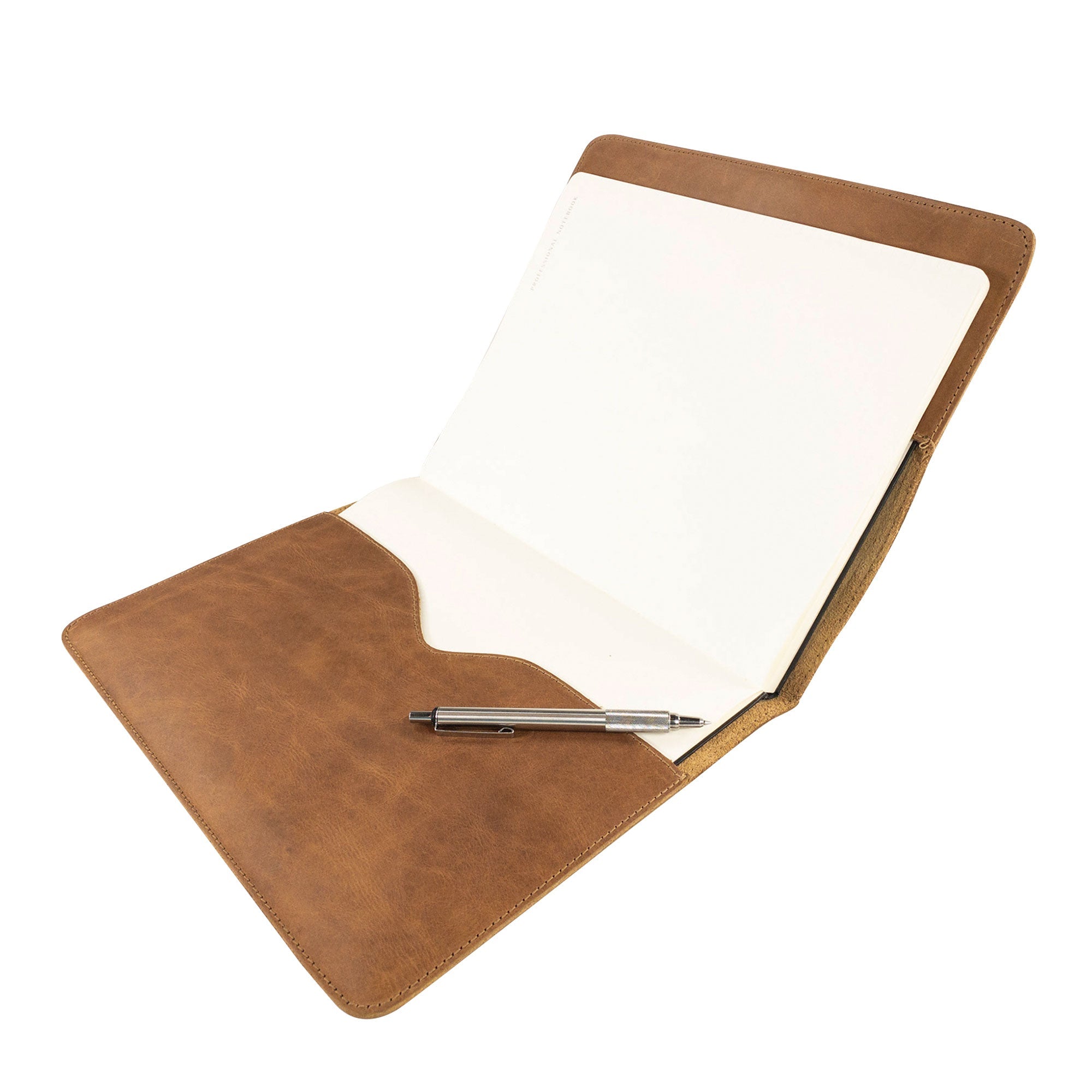 A fresh look at the Journal Cover for (8.5 x 11 in.) Moleskine Cahier XXL by Hide & Drink, showcasing its beautifully balanced design and full grain leather texture. A reliable protector for your journal, crafted in La Antigua Guatemala & Oaxaca Mexico.
