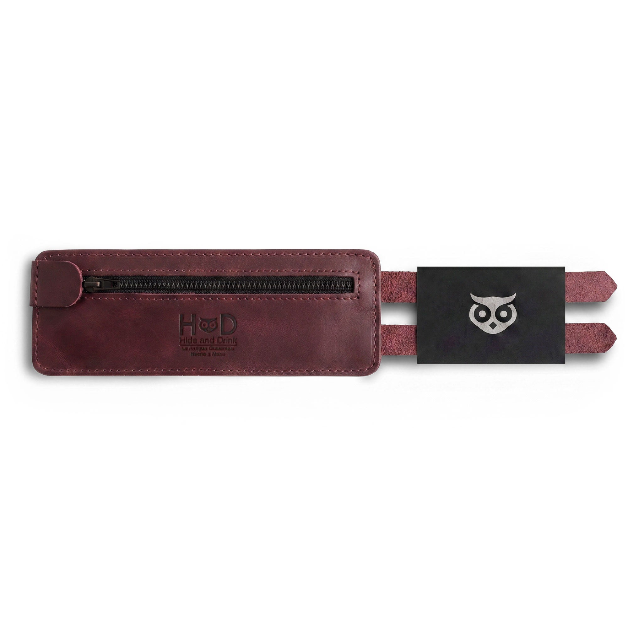 Hide & Drink's Wrist-Wallet-Cuff featuring a variety of textured Full Grain Leather. This rustic leather bracelet incorporates a hidden pouch for bills and an inner zippered pouch, perfect for modern needs. Each piece is meticulously handmade in La Antigua Guatemala & Oaxaca Mexico, celebrating artisan traditions.