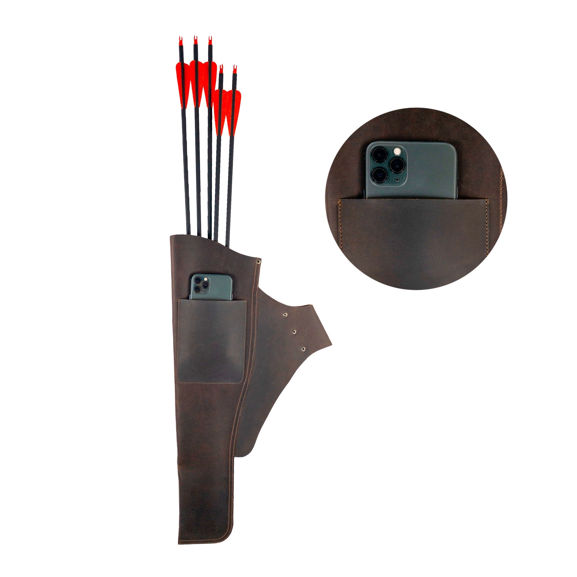Archery Hip Quiver with Phone Slot - Stockyard X 'The Leather Store'