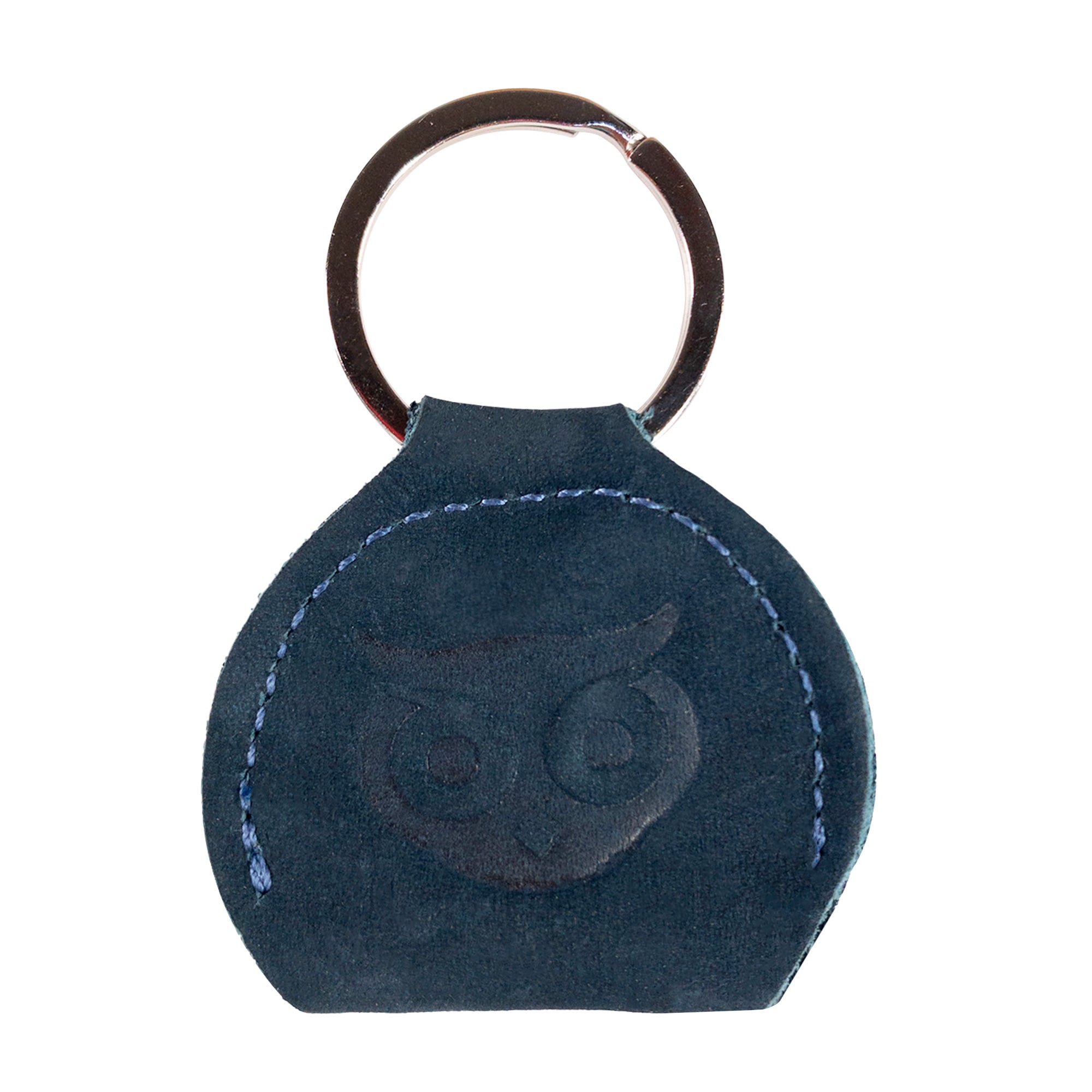 Hide & Drink Key Chain & Guitar Pick Holder, showcasing a stylish and functional design with an appealing owl logo. Made from Full Grain Leather, this keychain serves as a key organizer for guitar players, entirely crafted by artisans in La Antigua Guatemala & Oaxaca Mexico.