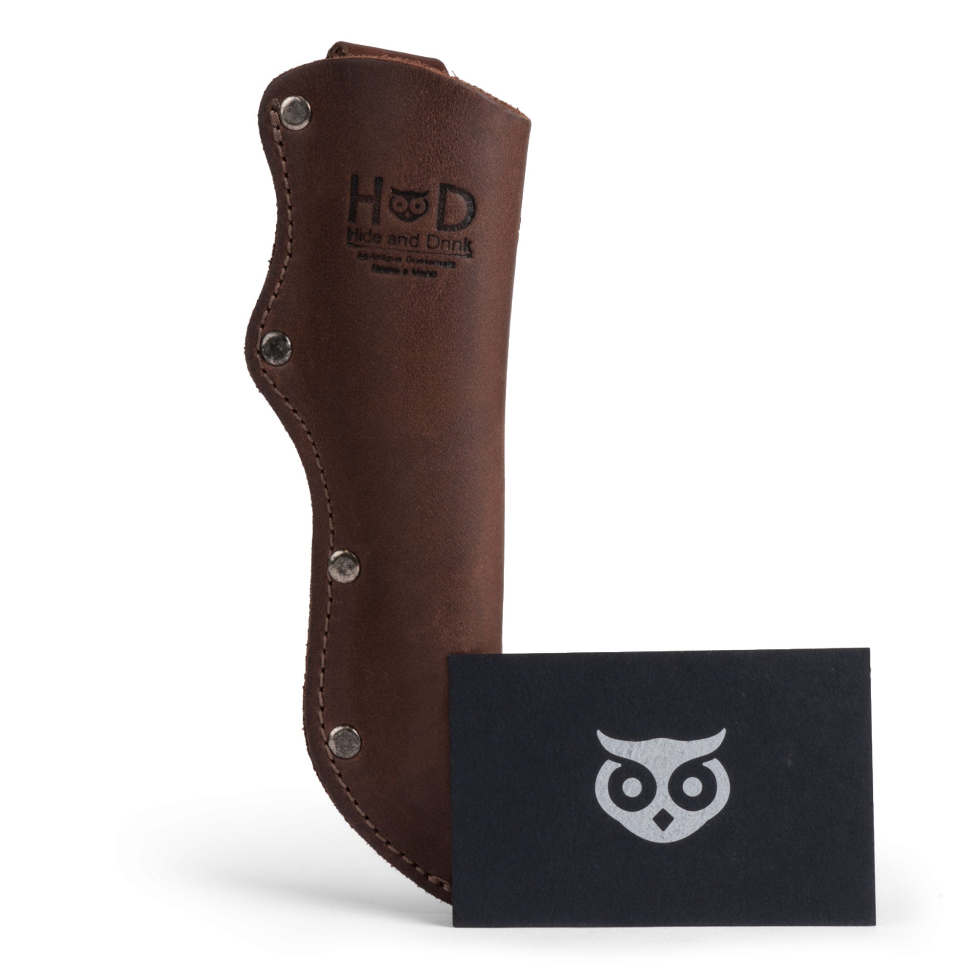 Stylish Belt Mora Knife Sheath from Hide & Drink, perfect for outdoor enthusiasts. This Thick Sheath for Mora Knife with Belt Loop showcases rustic craftsmanship and is made from high-quality Full Grain Leather.
