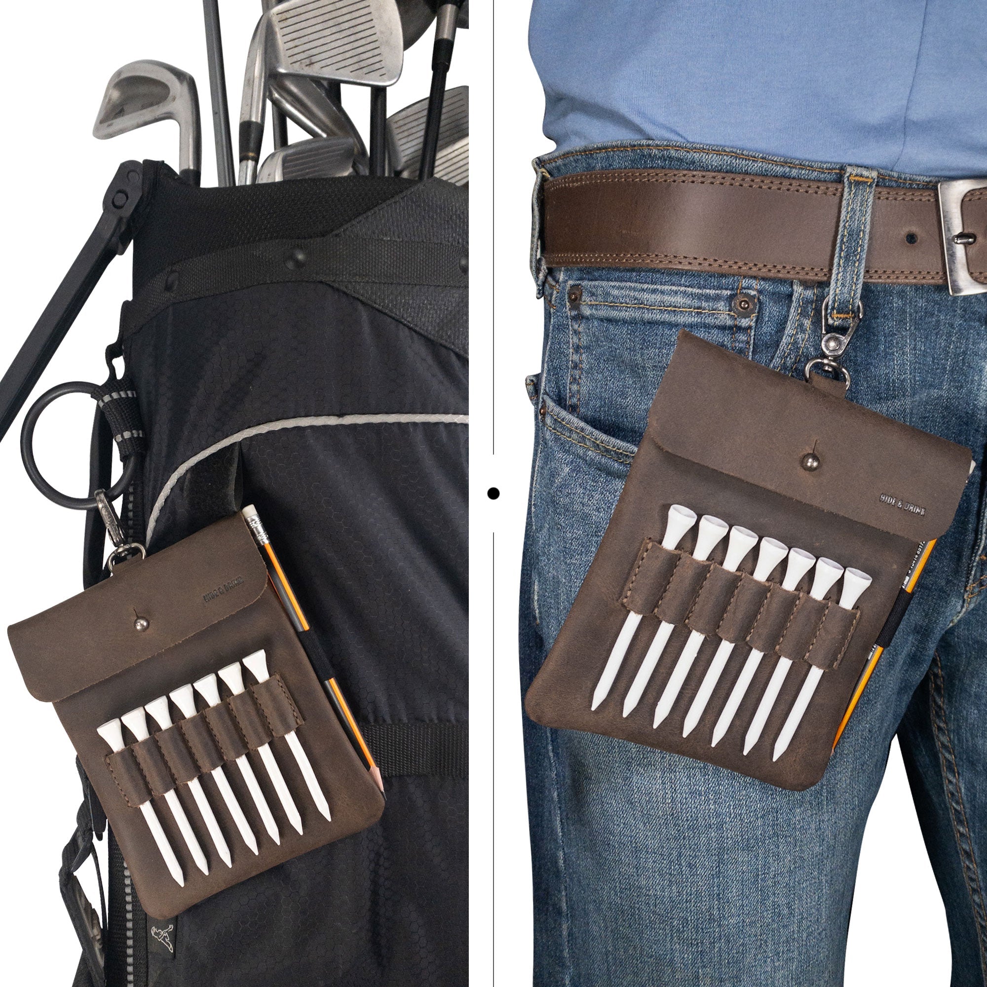 Squared Bag for Golf Tees and Maps - Stockyard X 'The Leather Store'