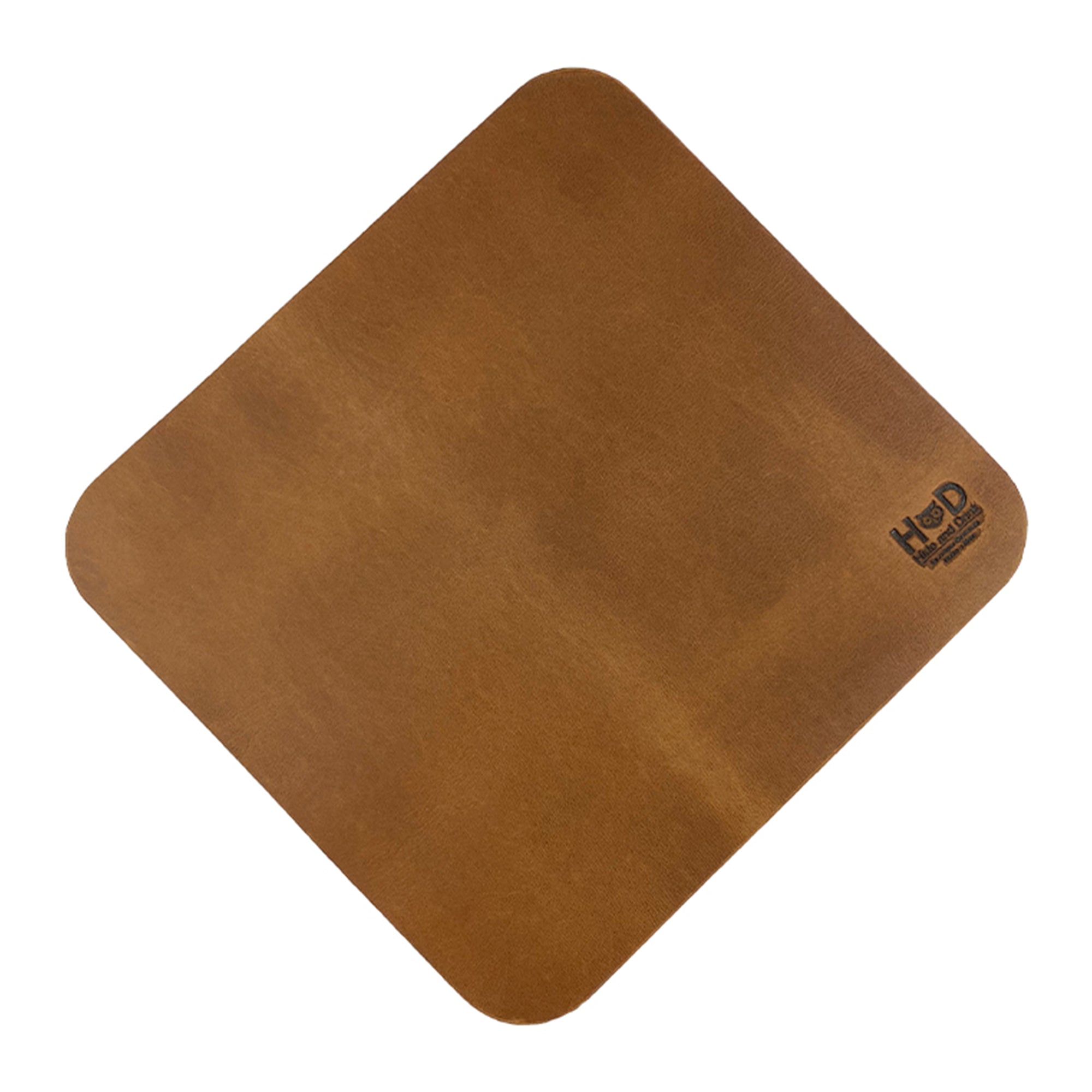 Hide & Drink Mousepad featuring a sophisticated orange leather design, ideal for office or gaming use. This artisan mousepad provides anti-slip benefits, crafted in La Antigua Guatemala & Oaxaca Mexico.