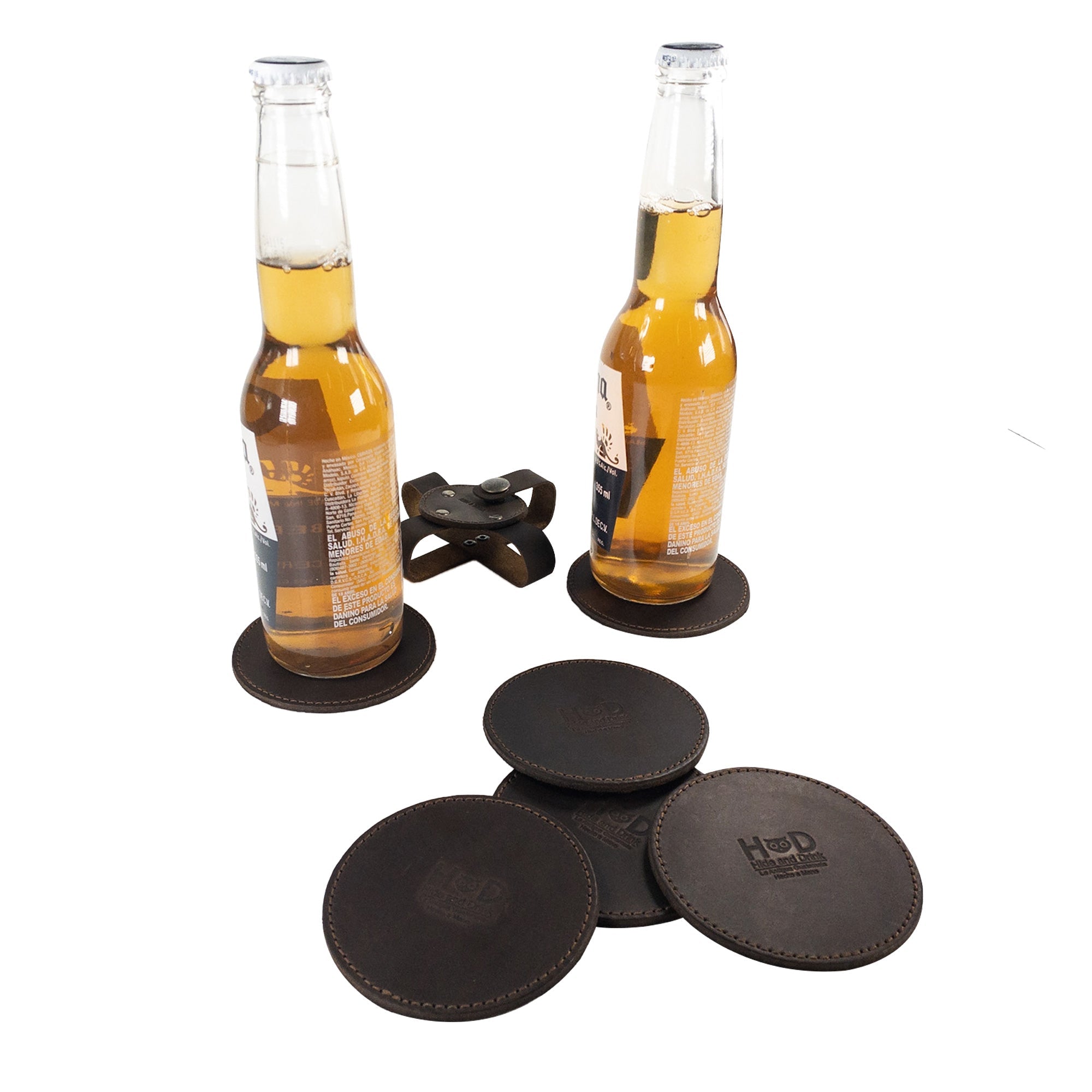 Circular Set of 6 Coasters for Drinks - Stockyard X 'The Leather Store'
