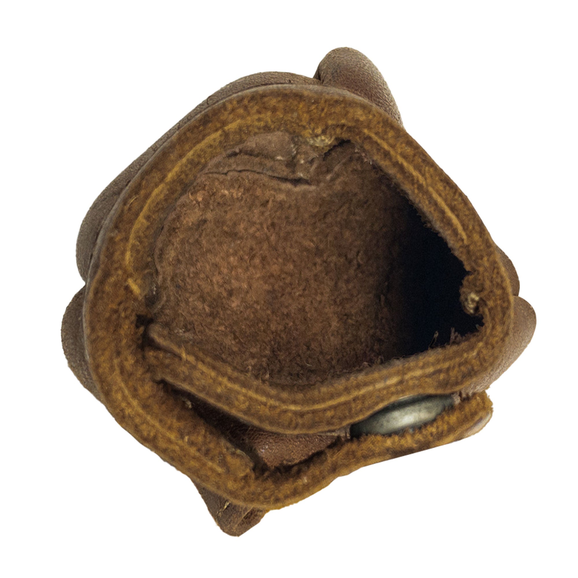 Inside view of Hide & Drink's Door Knob Cover, highlighting the quality materials used. This artisan product represents the best of small batch production and handmade excellence from Oaxaca Mexico, ideal as a safety multi-purpose cover.