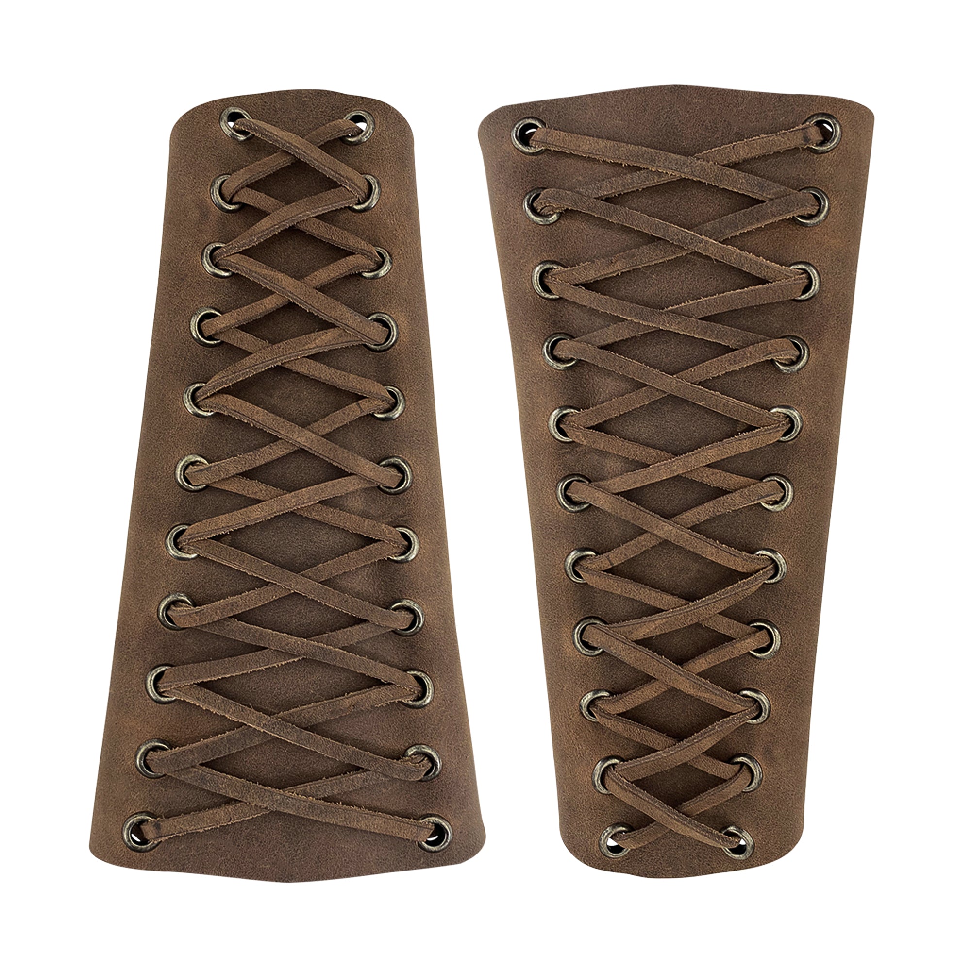 Valhalla Gear Archery Bracer - 2 pack showing two bracers designed for archers, crafted from full grain leather. Ideal as a hand protector for bow shooting practice, this outdoor sports armband is made with small batch production, hand cut, hand sewn, and fire branded artisan methods. Handmade in La Antigua Guatemala & Oaxaca Mexico, enhancing your archery experience.