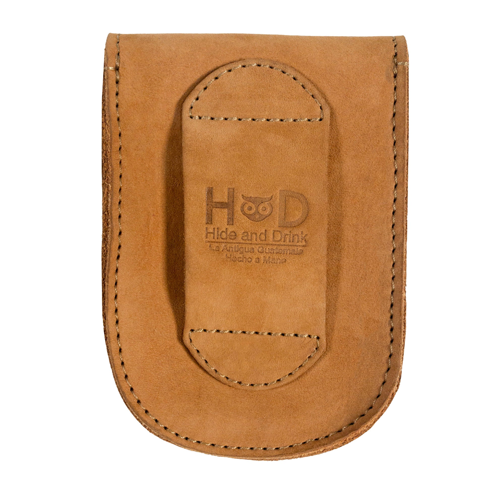 Holster Pouch by Hide & Drink worn on a belt, illustrating its functional and stylish design. This artisan-crafted full grain leather pouch is great for organizing essential personal items.