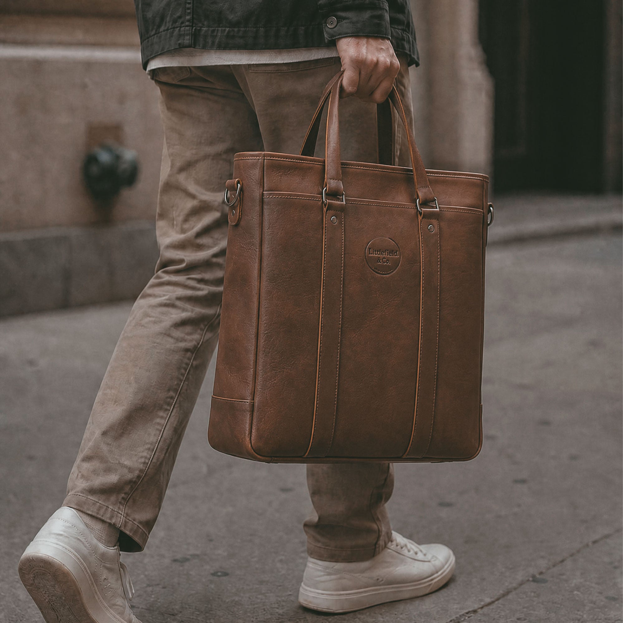 Vintage Tote Vertical Briefcase & Laptop Carrier