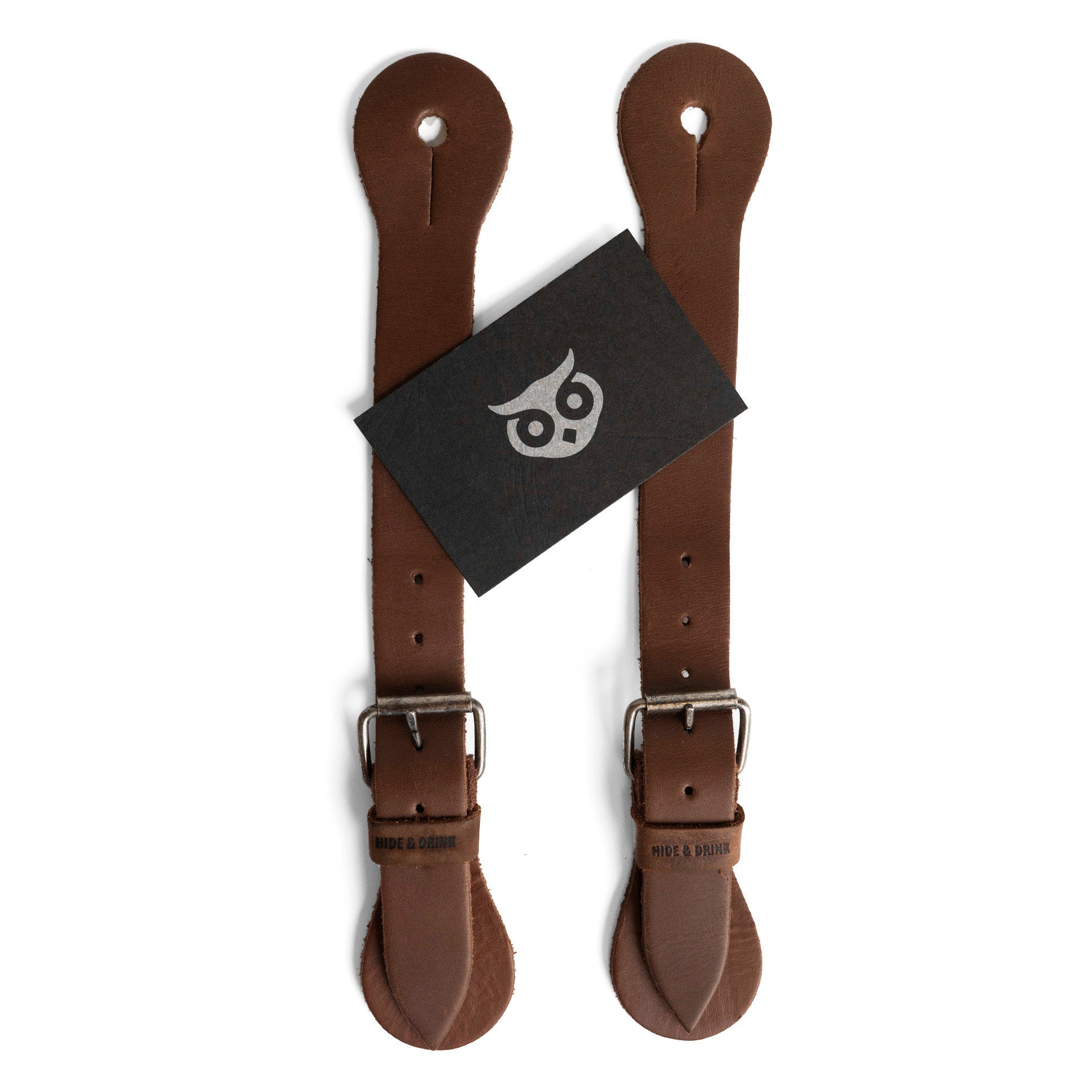 Hide & Drink's Ply Spur Straps (2 Pieces) - Set of 2 Single Spur Straps designed for Cowboy, Men and Women's boots equipment, made from Full Grain Leather. This luxurious artisan product is handmade in La Antigua Guatemala & Oaxaca Mexico, perfect for Rodeo enthusiasts.