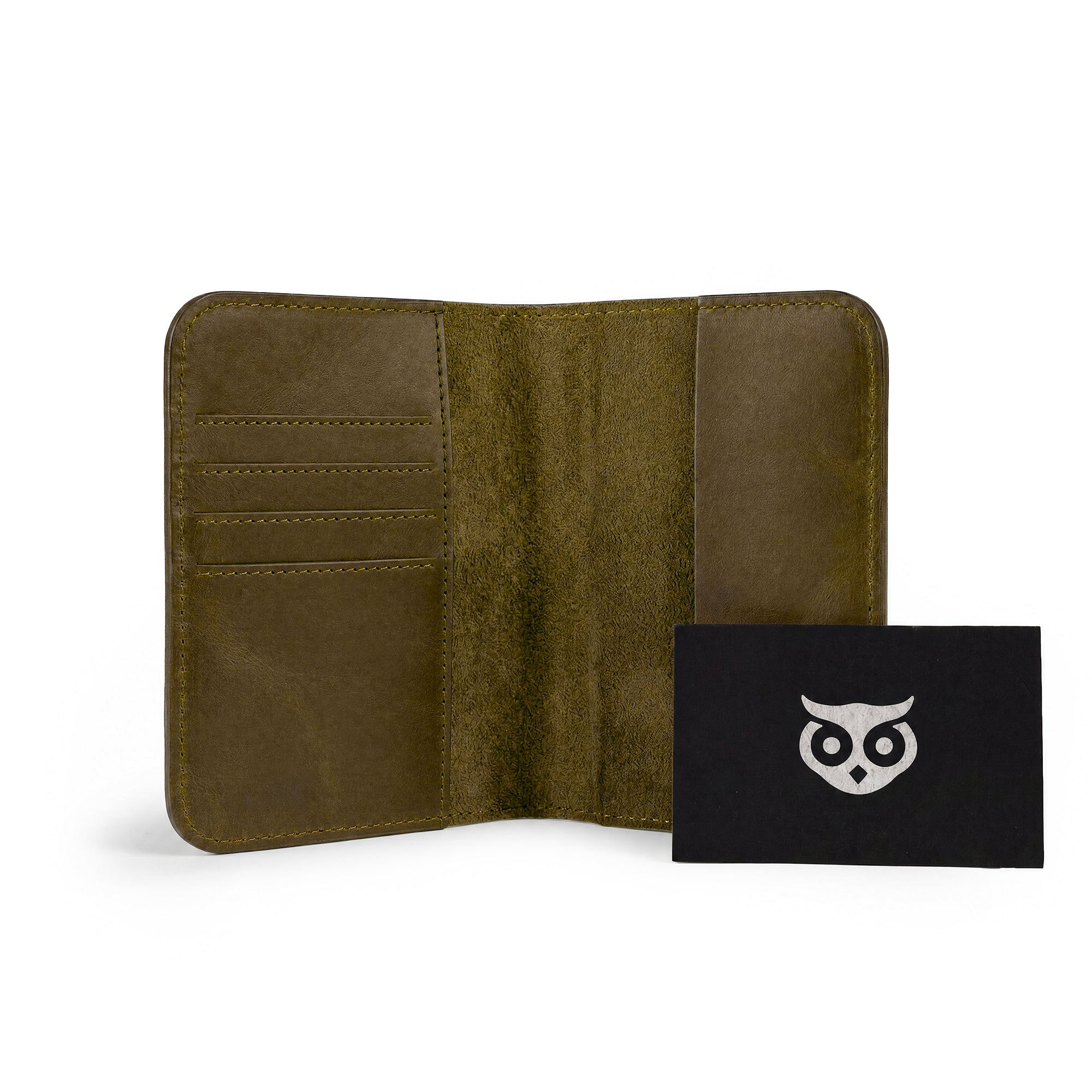 Detailed look at the Hide & Drink Travel Wallet showcasing its structure and design. This travel wallet is a chic bifold passport case artisan-crafted in La Antigua Guatemala.