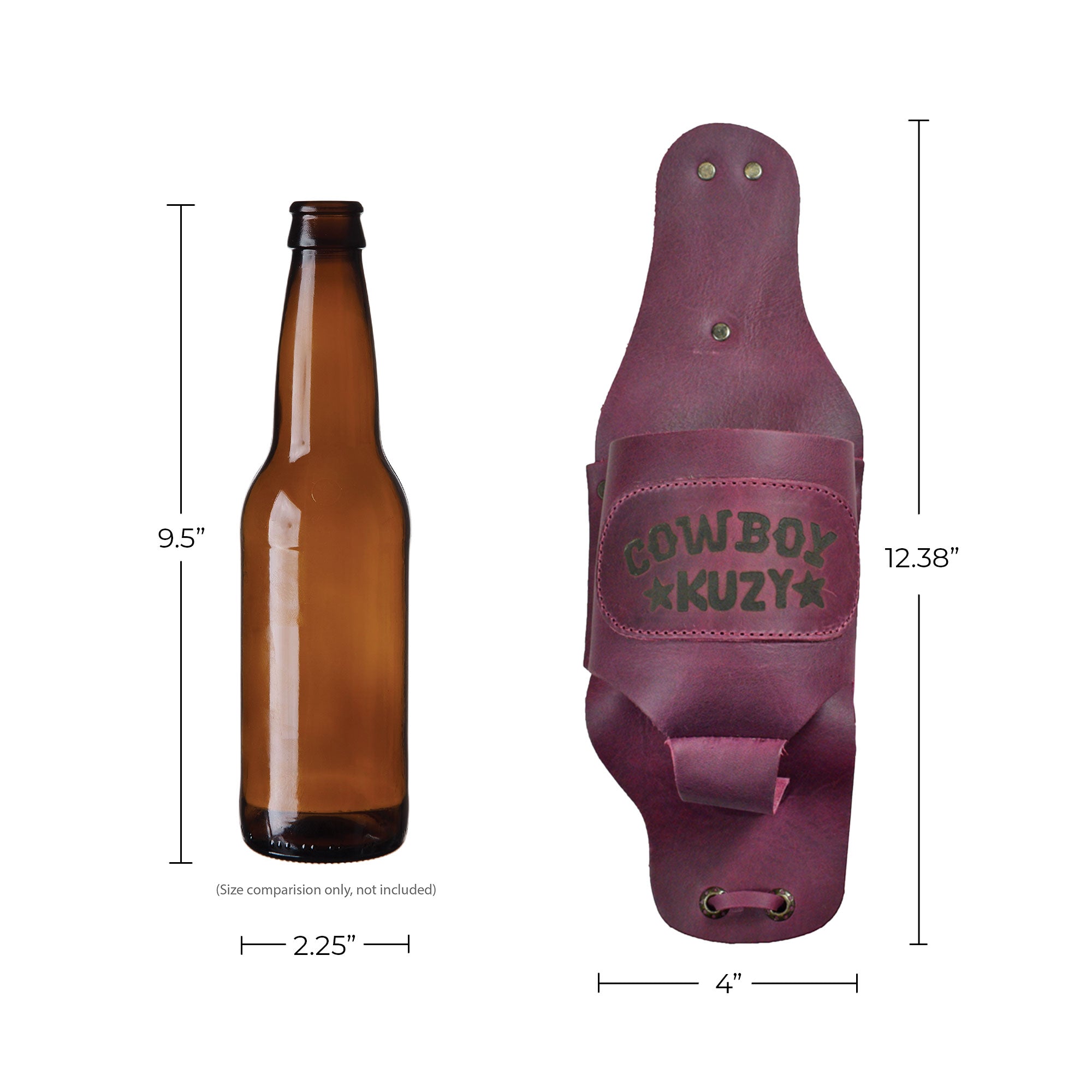 Hide & Drink Beer Holster Cowboy Buzy, your everyday Beer Holster for Cowboy designed to enjoy drinks without the hassle. This hands-free Western Bottle Leg Grip is made from premium full grain leather, showcasing artisanal craftsmanship from La Antigua Guatemala.