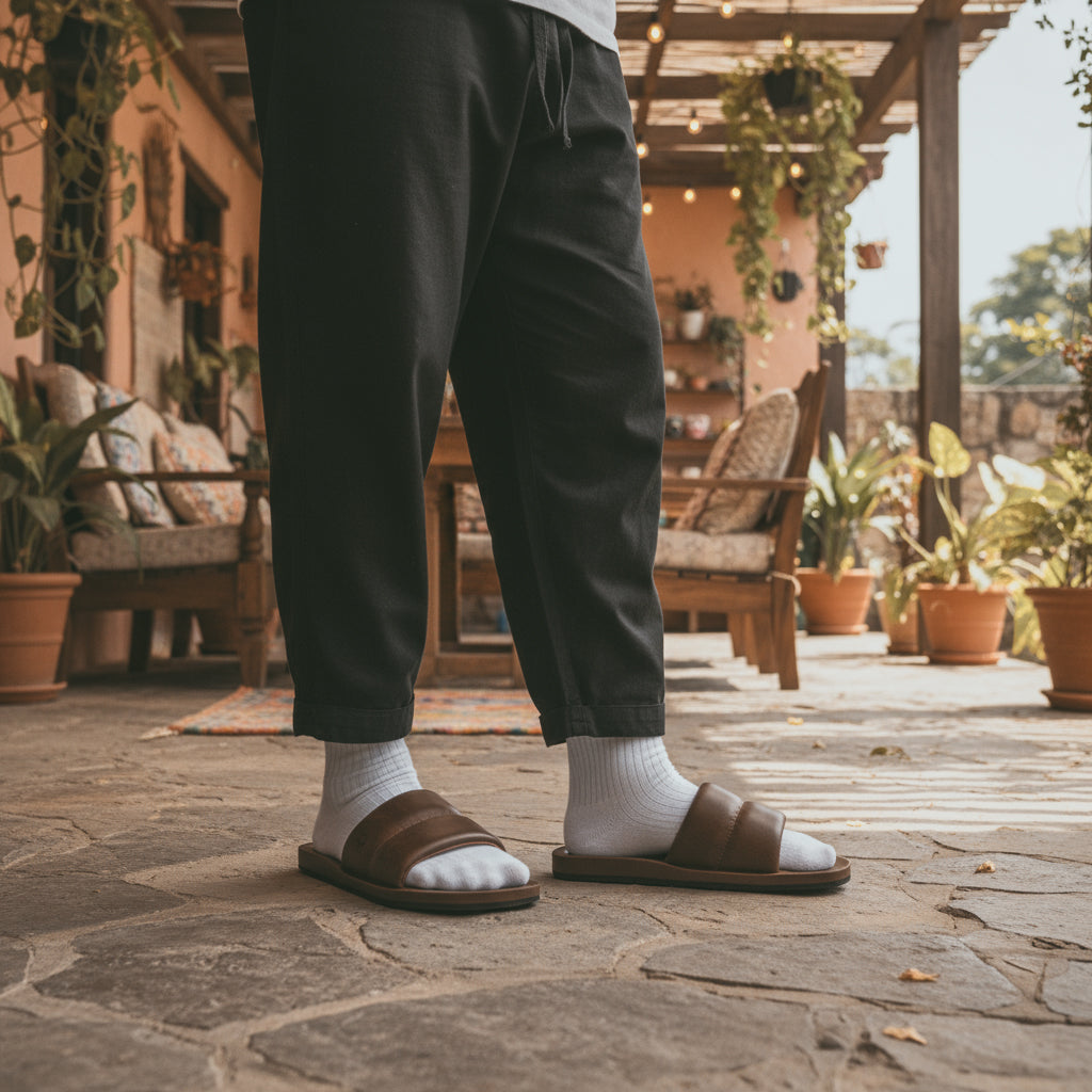 The Bayside Leather Slide
