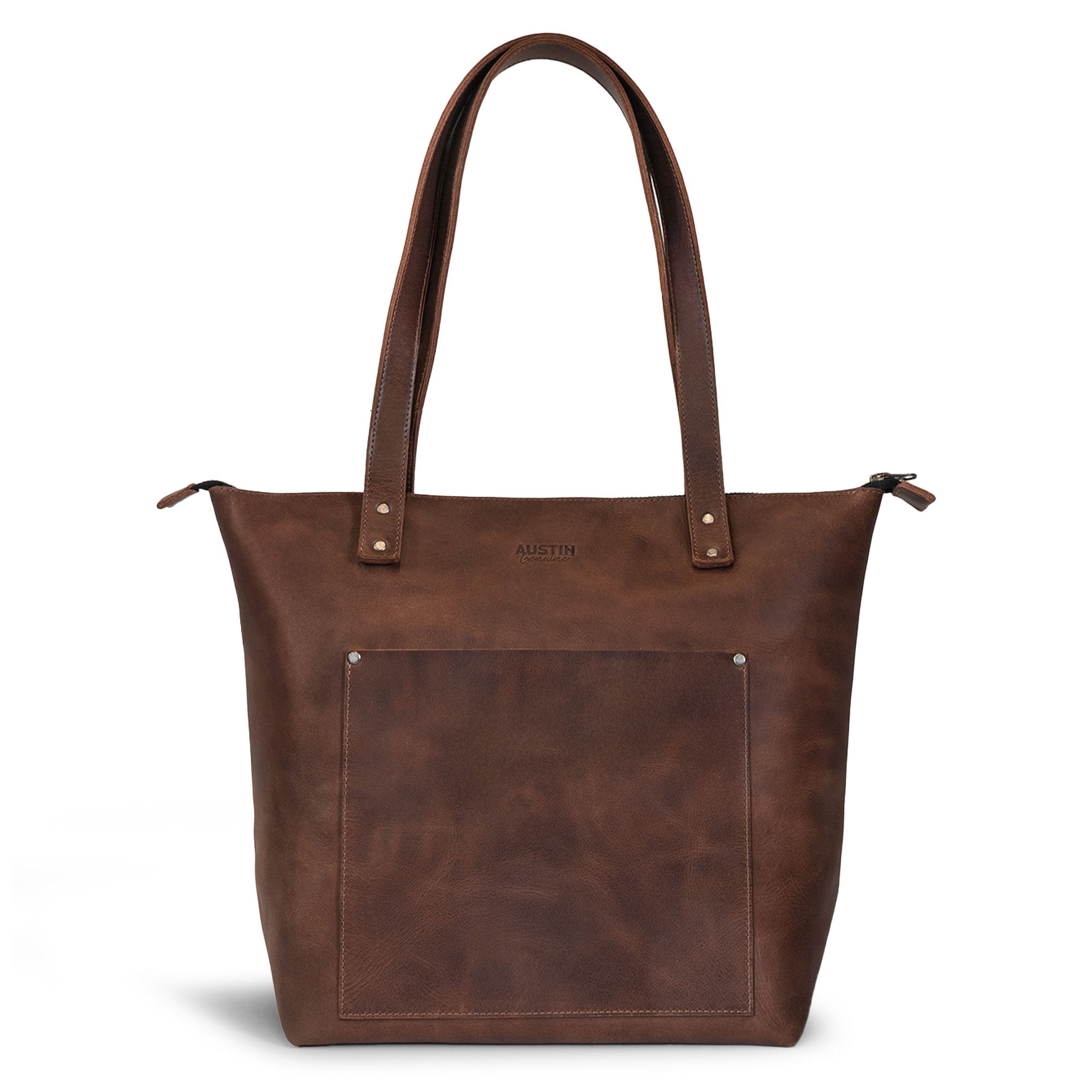 The Juniper Zippered Tote Bag showcases a stylish design in full grain leather, inspired by Austin’s bold passion and vibrant popular culture. Made with artisan craftsmanship in La Antigua Guatemala and Oaxaca Mexico, this bag features a clean look perfect for everyday use.